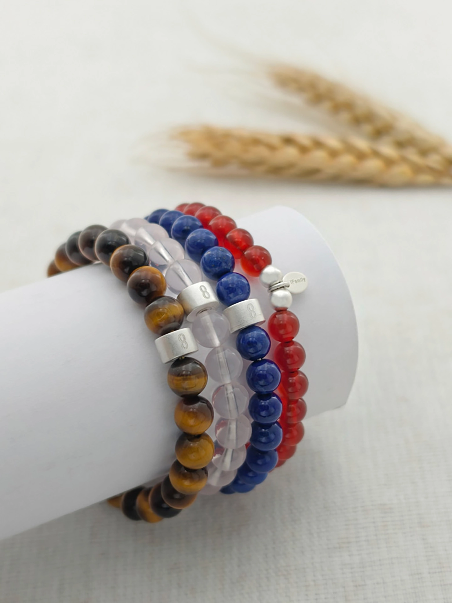 Innere Balance Edelstein Armband-Set mit 925 Silber