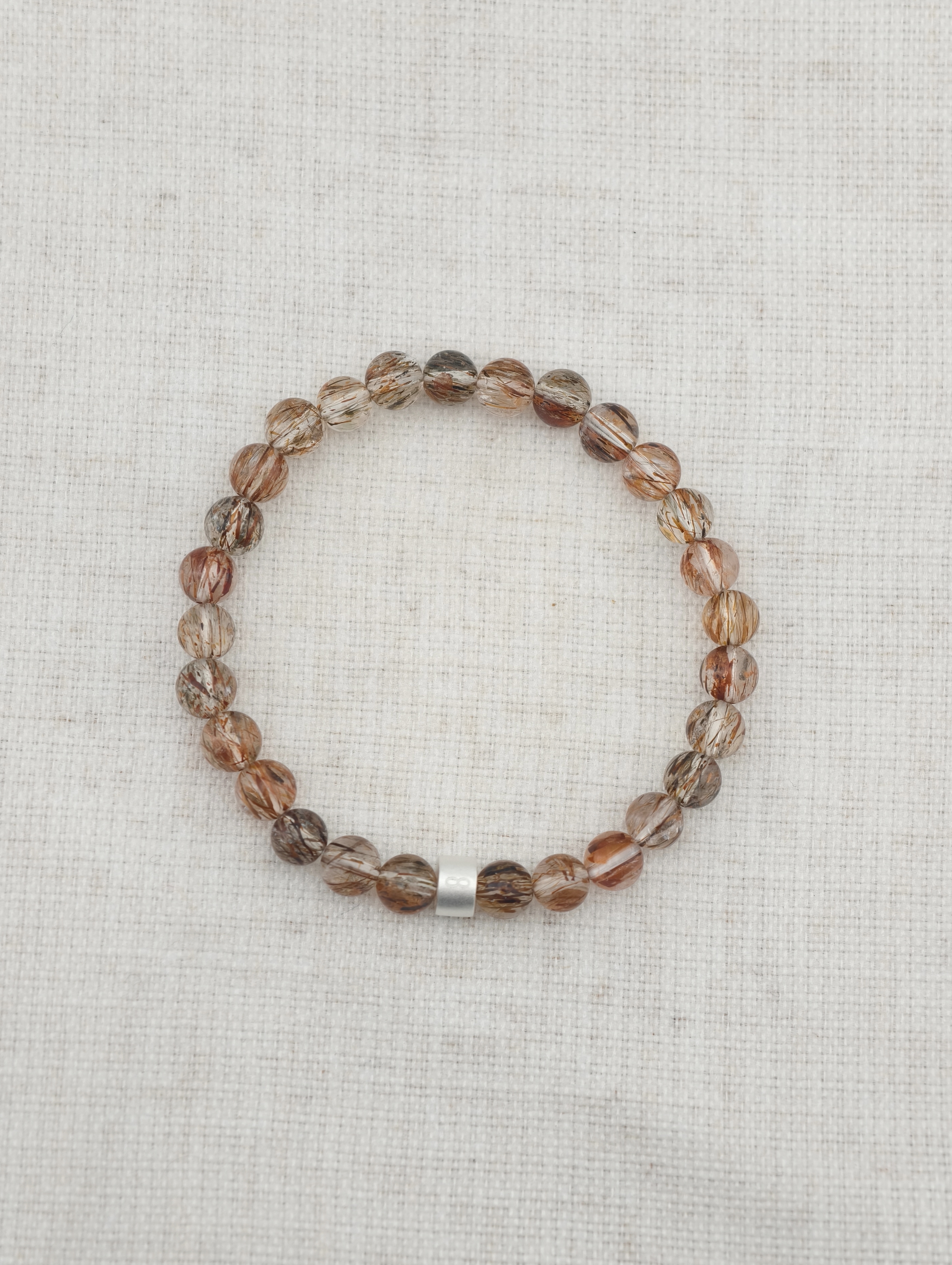 Super Seven Energy Bracelet with 925 Silver Tubes