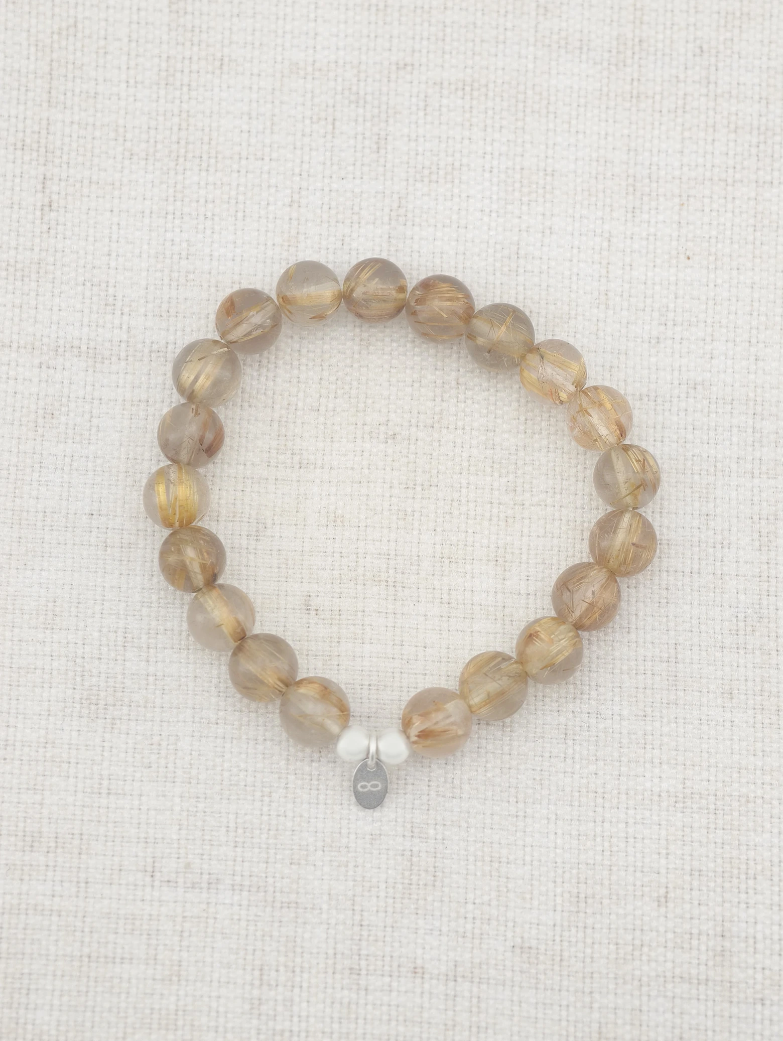 Premium Golden Rutilated Quartz 925 Sterling Silver Energy Bracelet
