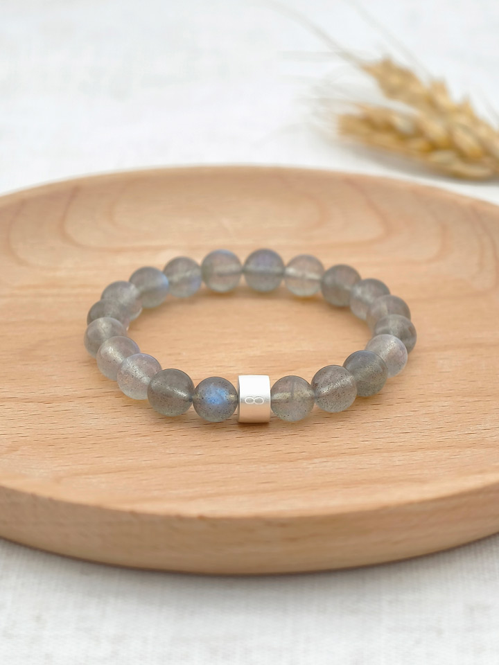 Labradorit-Armband mit 925er Silber Röhrchen