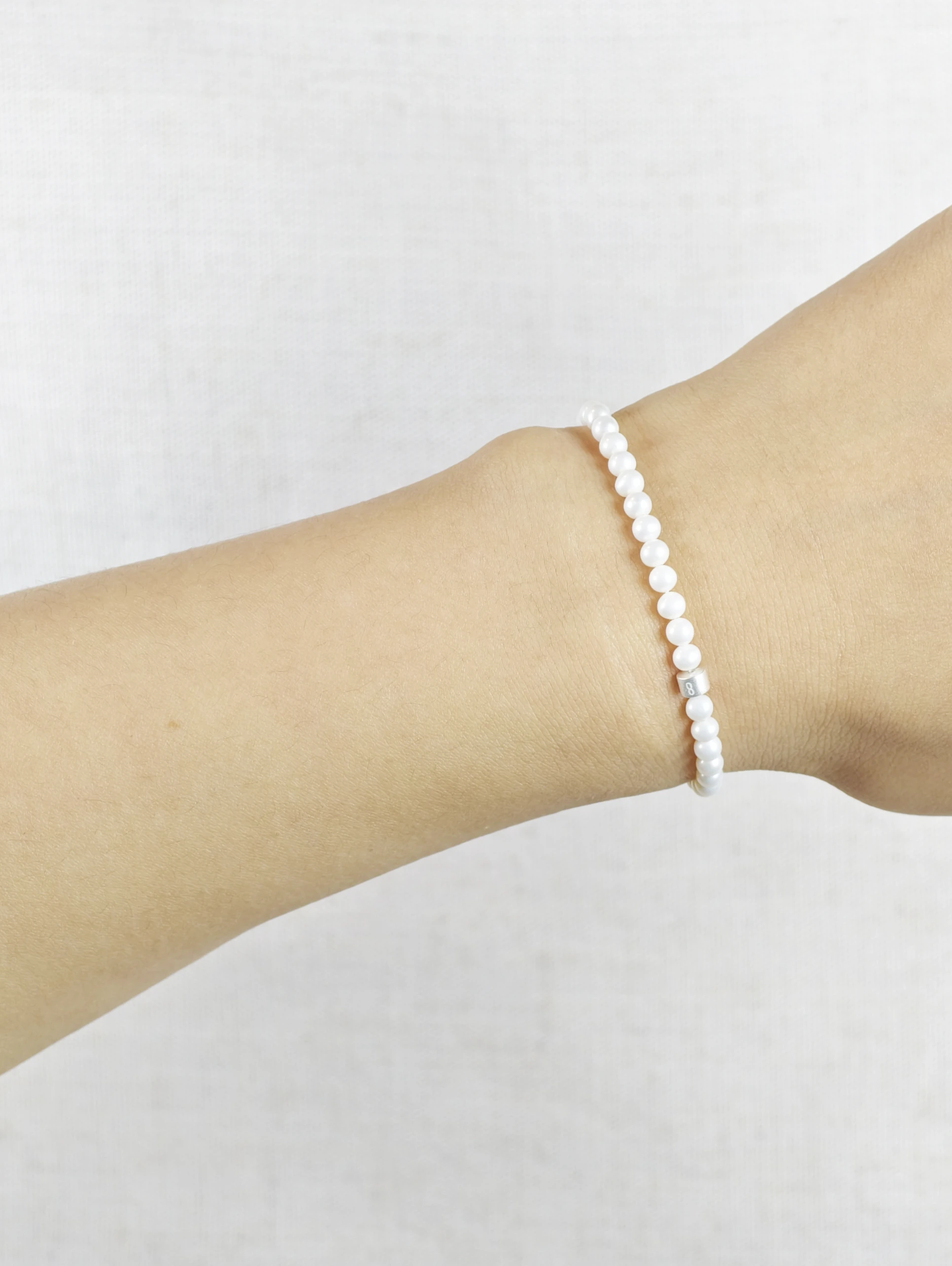 Bracelet Perles d'Eau Douce avec Tubes en Argent 925