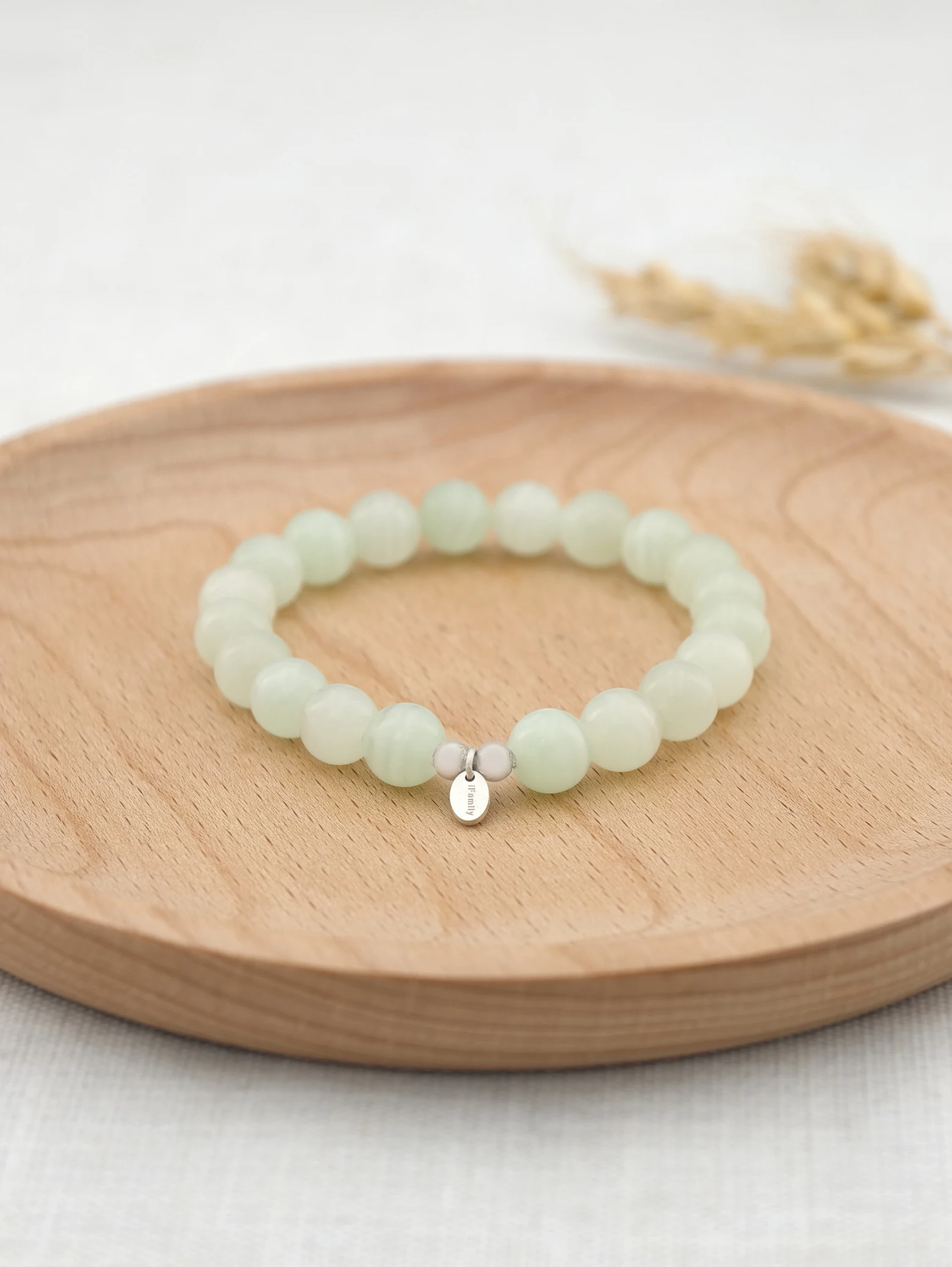 Green Banded Agate 925 Sterling Silver Energy Bracelet