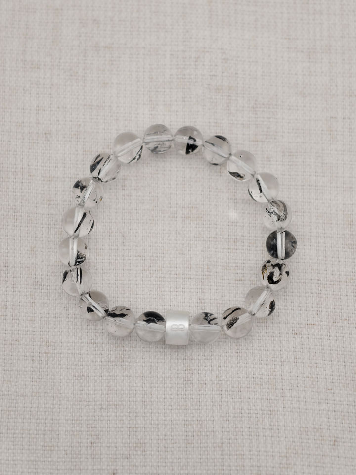 Pulsera de Diamante Herkimer con Tubos de Plata 925