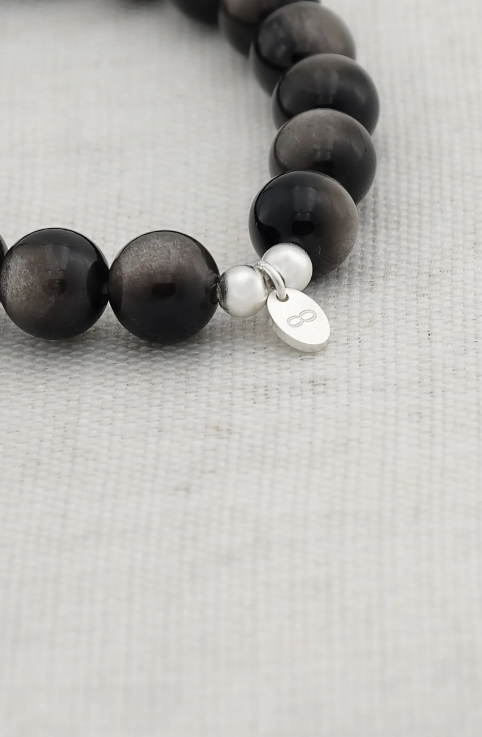 Silver Sheen Obsidian 925 Sterling Silver Energy Bracelet