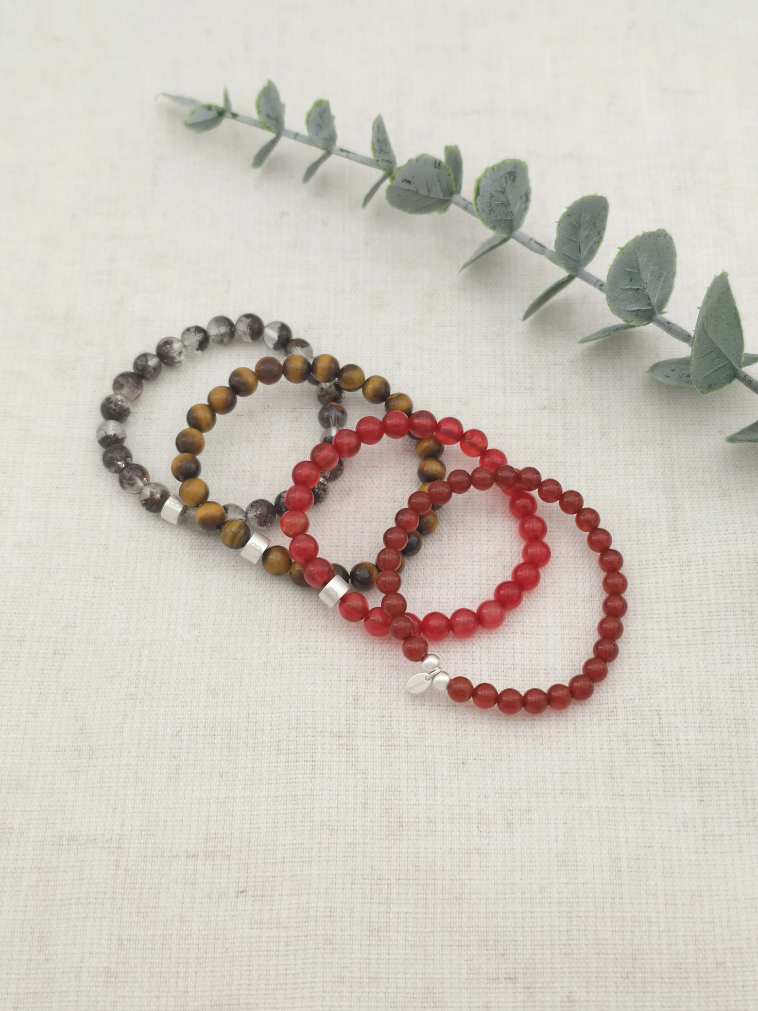 Set de Pulseras de Gemas Coraje Ardiente con Plata 925
