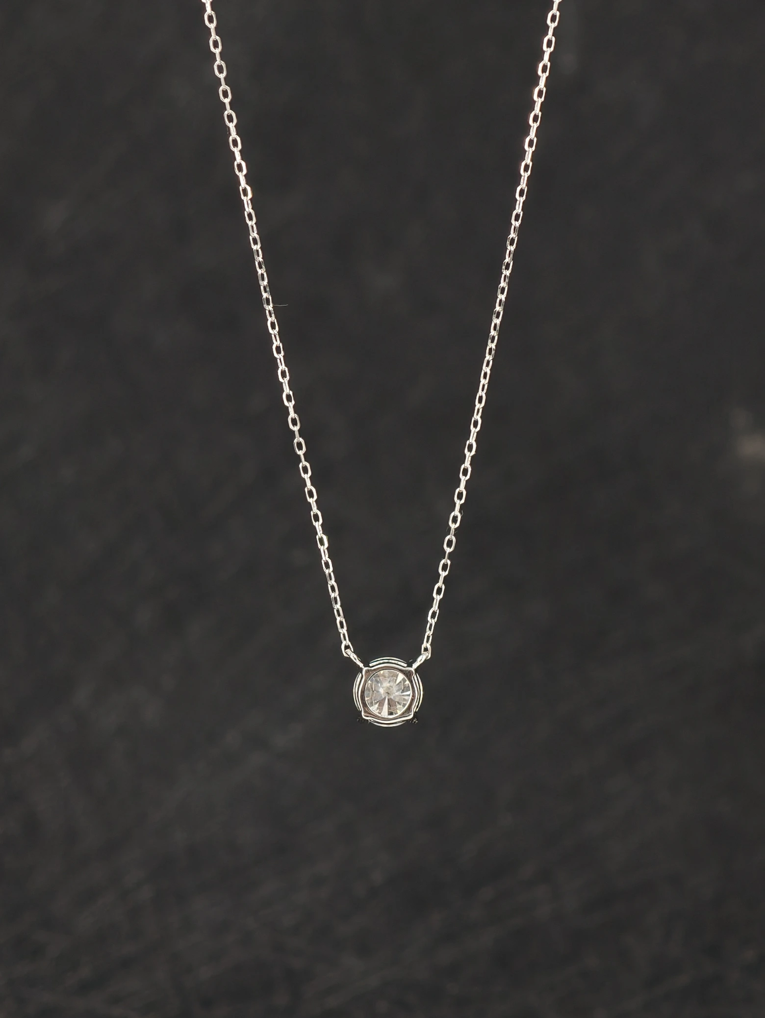 Collier Pendentif Solitaire Moissanite 4 Griffes Argent 925