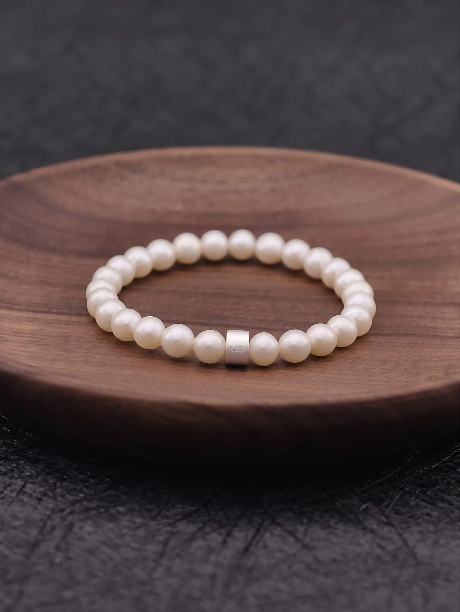 Bracelet Perles d'Eau Douce avec Tubes en Argent 925