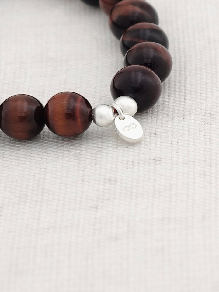 Red Tiger's Eye 925 Sterling Silver Energy Bracelet