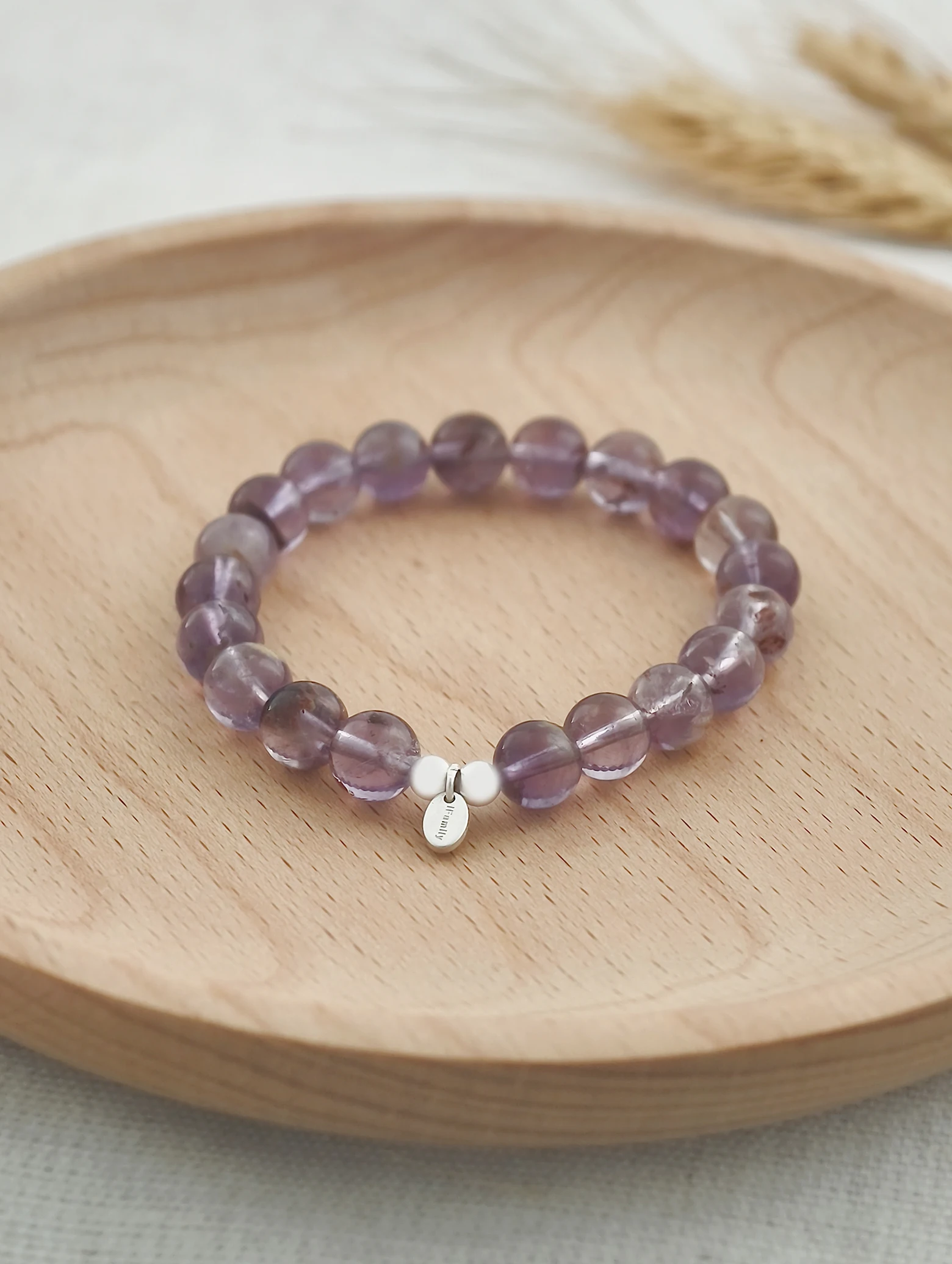 Purple Phantom Quartz 925 Sterling Silver Energy Bracelet