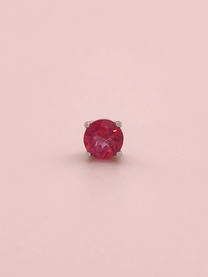Natural Pink Topaz 4-Prong Solitaire S925 Stud Earrings