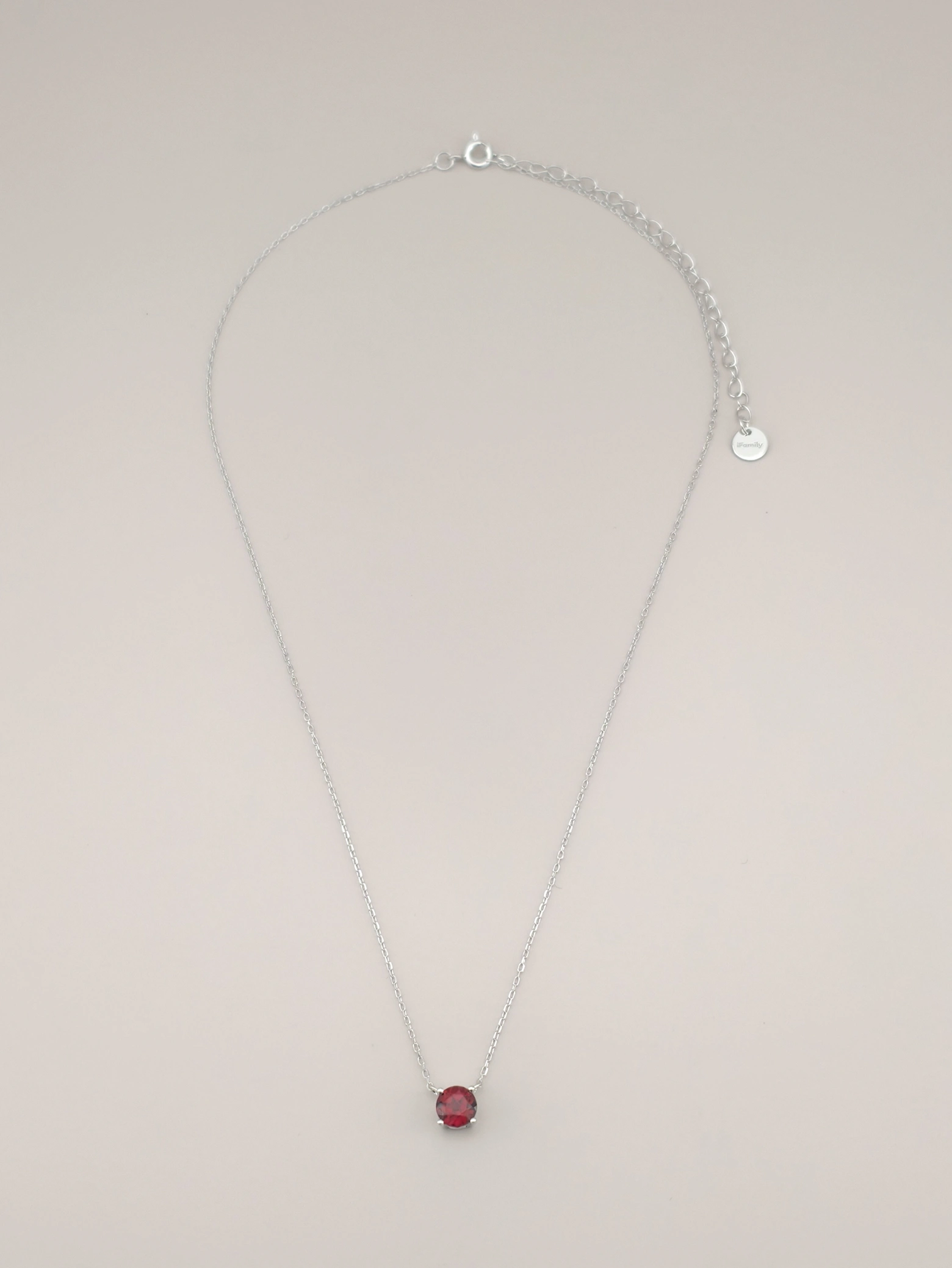 Natural Pyrope Garnet 4-Prong Solitaire Pendant Necklace S925