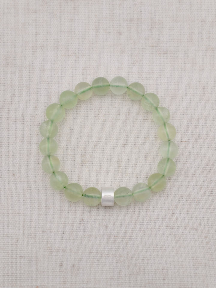 Prähenit-Armband mit 925er Silber Röhrchen