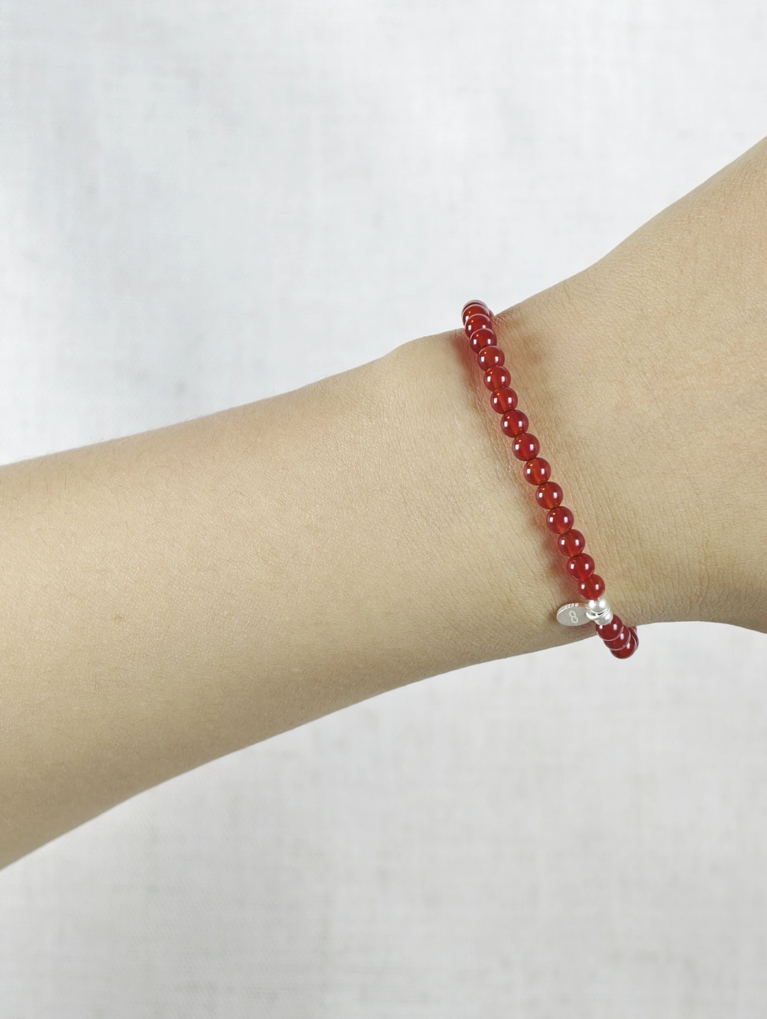 Roter Achat 925er Sterlingsilber Armband