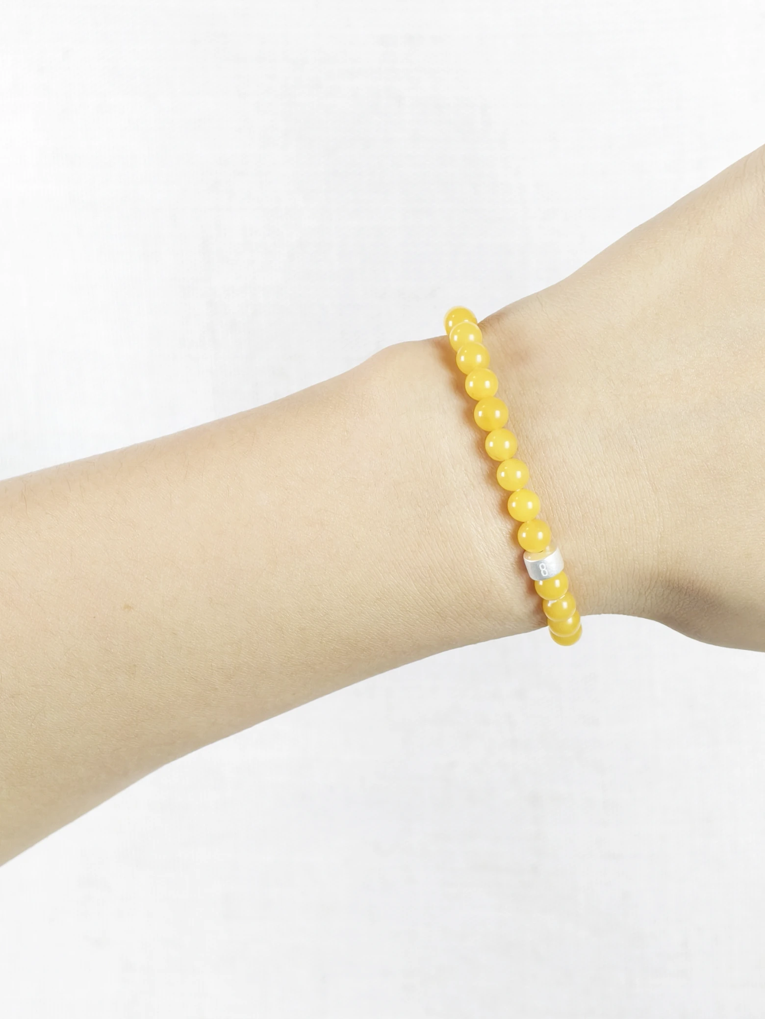 Butterscotch Baltischer Bernstein-Armband mit 925er Silber Röhrchen