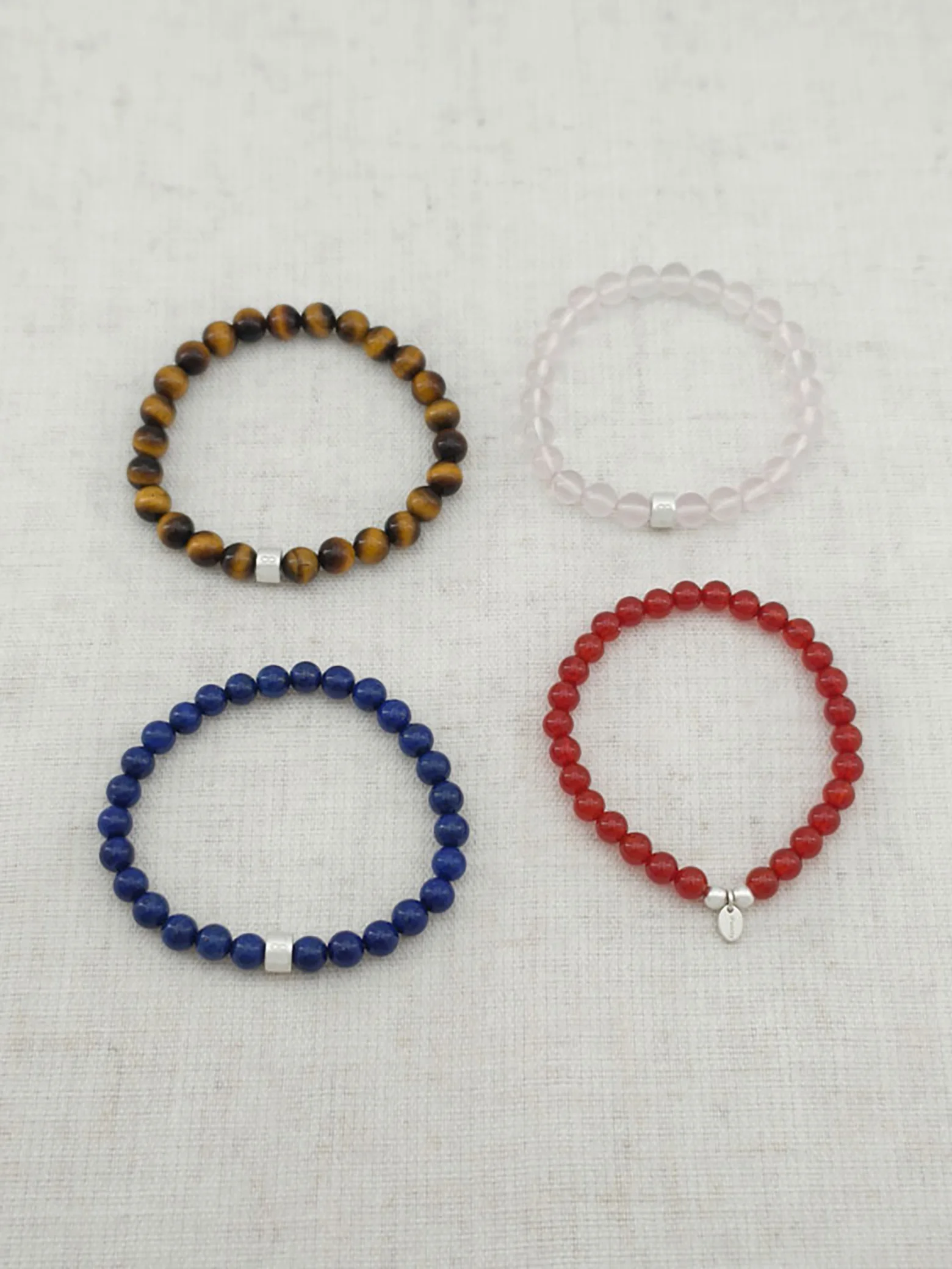 Innere Balance Edelstein Armband-Set mit 925 Silber