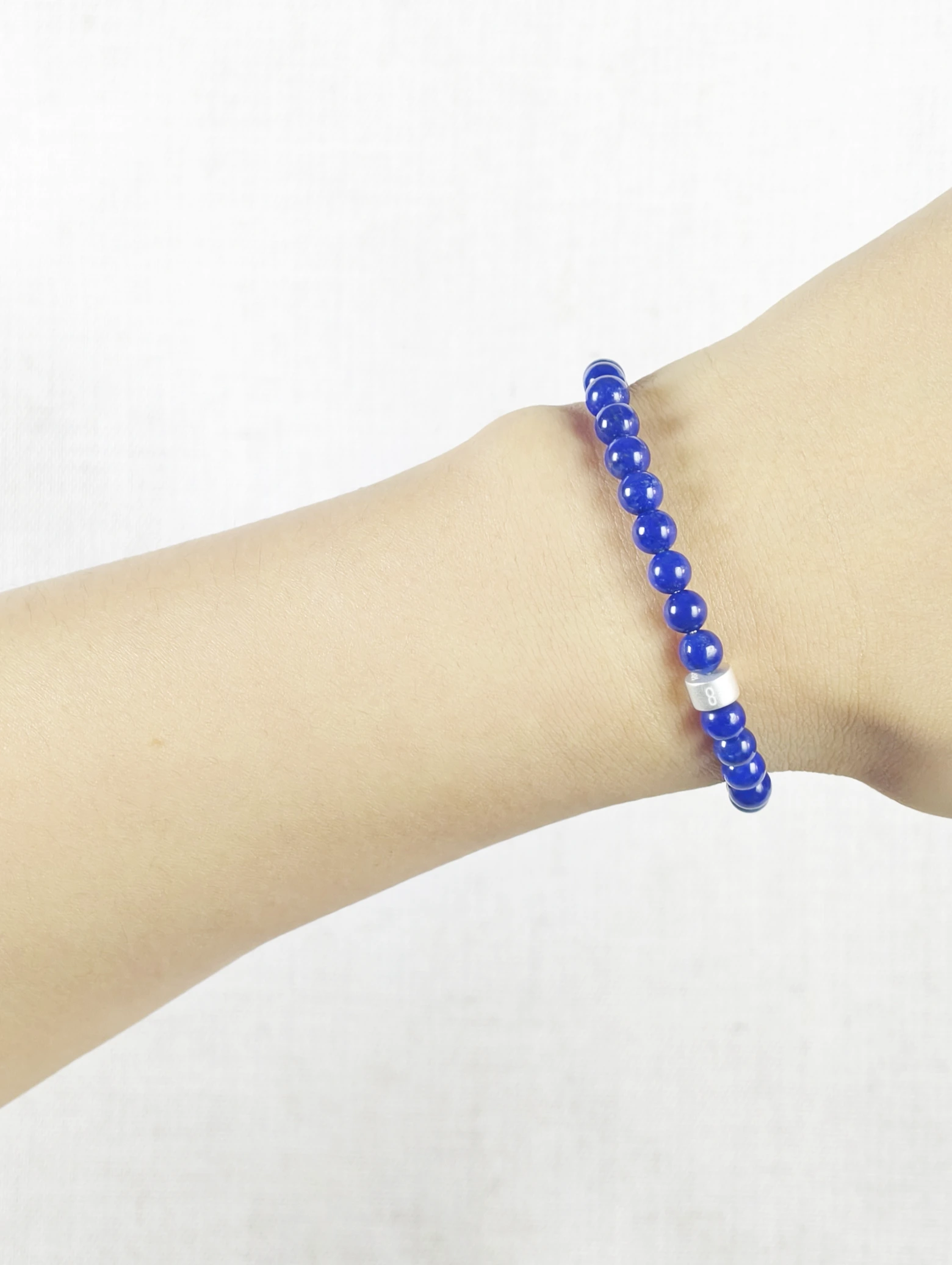 Lapis Lazuli Energy Bracelet with 925 Silver Tubes