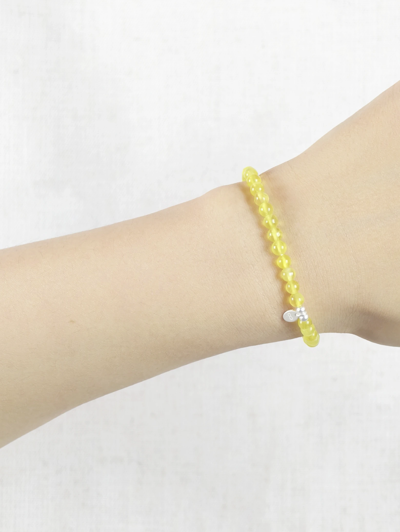 Pulsera de Prehnita Dorada y Plata de Ley 925
