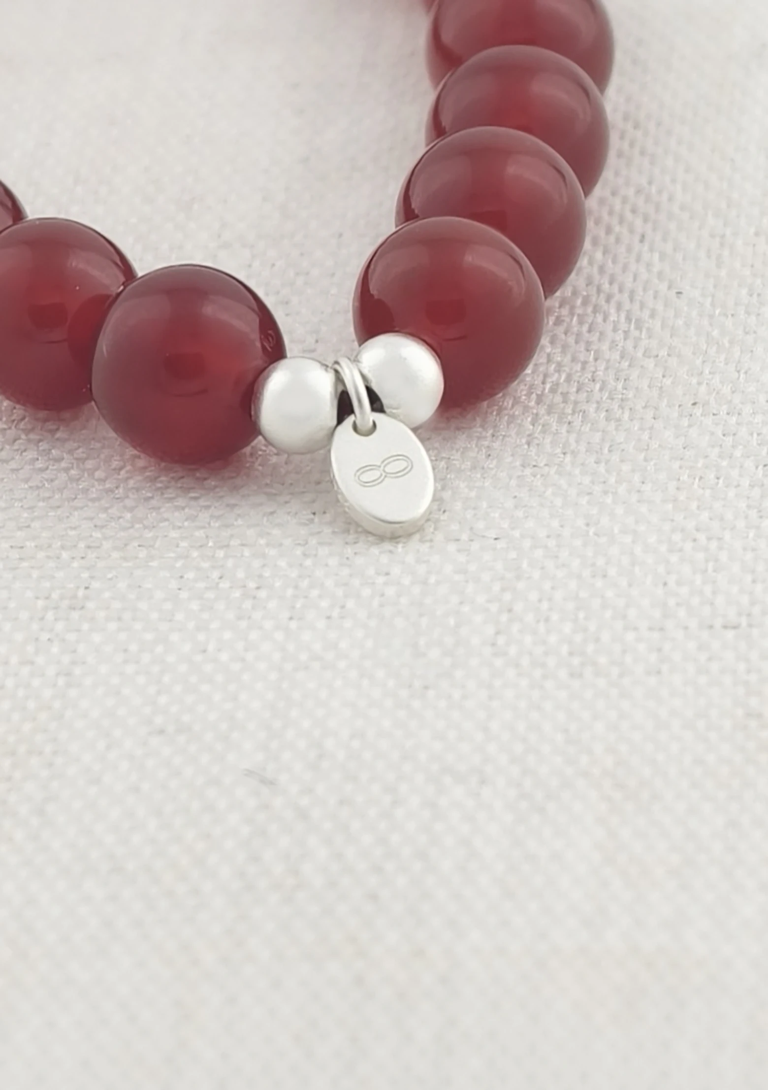 Roter Achat 925er Sterlingsilber Armband