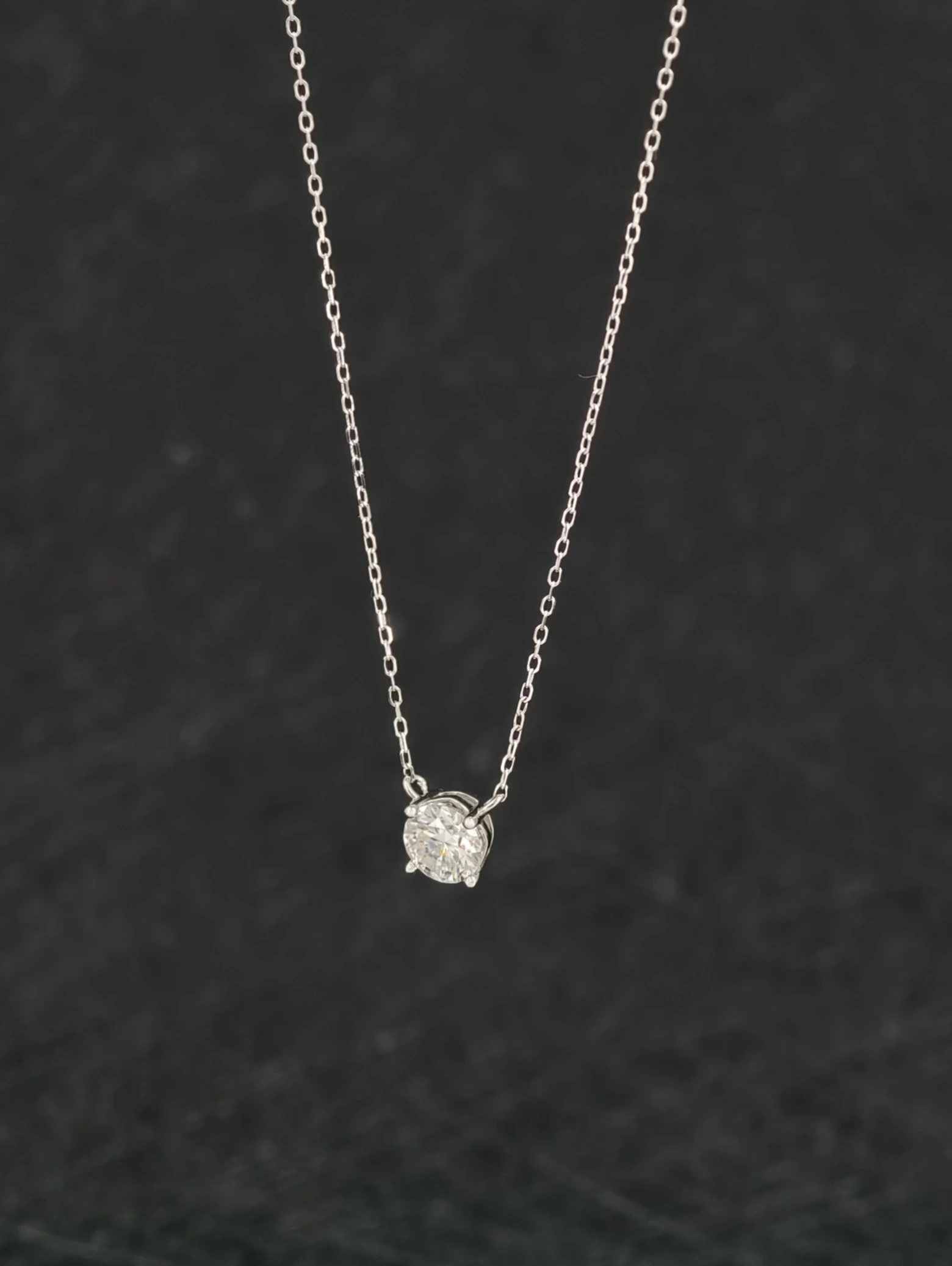 Collier Pendentif Solitaire Moissanite 4 Griffes Argent 925