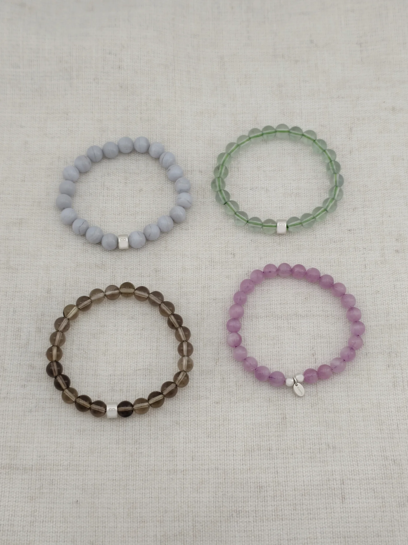 Pastell-Transformation Edelstein Armband-Set mit 925 Silber