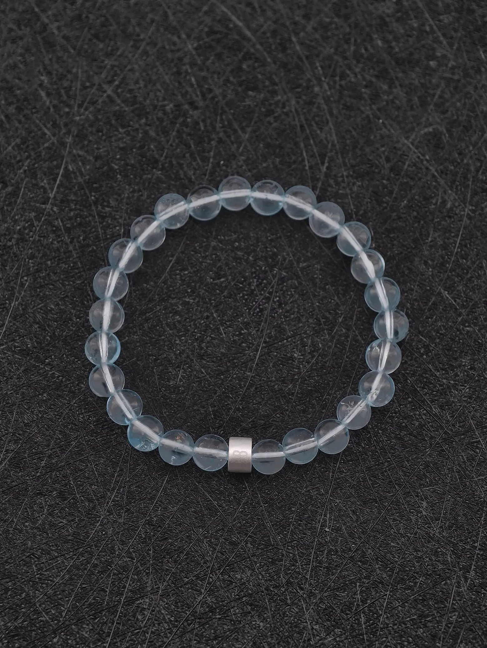 Pulsera de Topacio Azul con Tubos de Plata 925