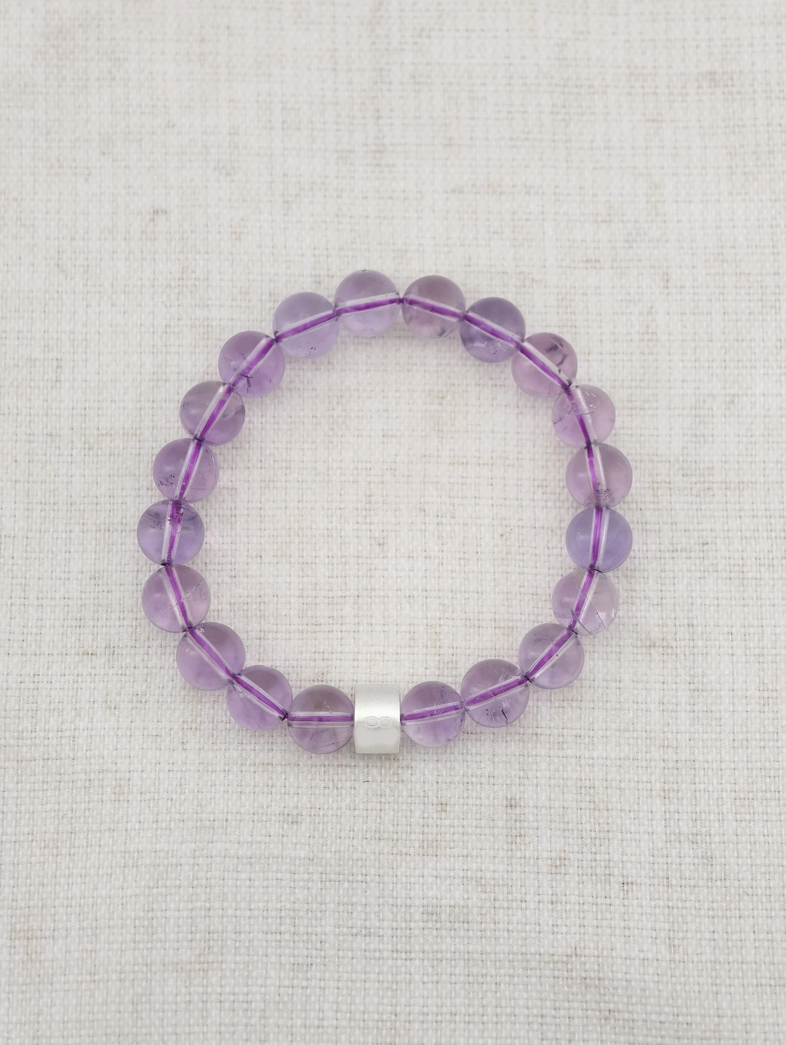 Bolivian Amethyst Energy Bracelet with 925 Silver Tubes