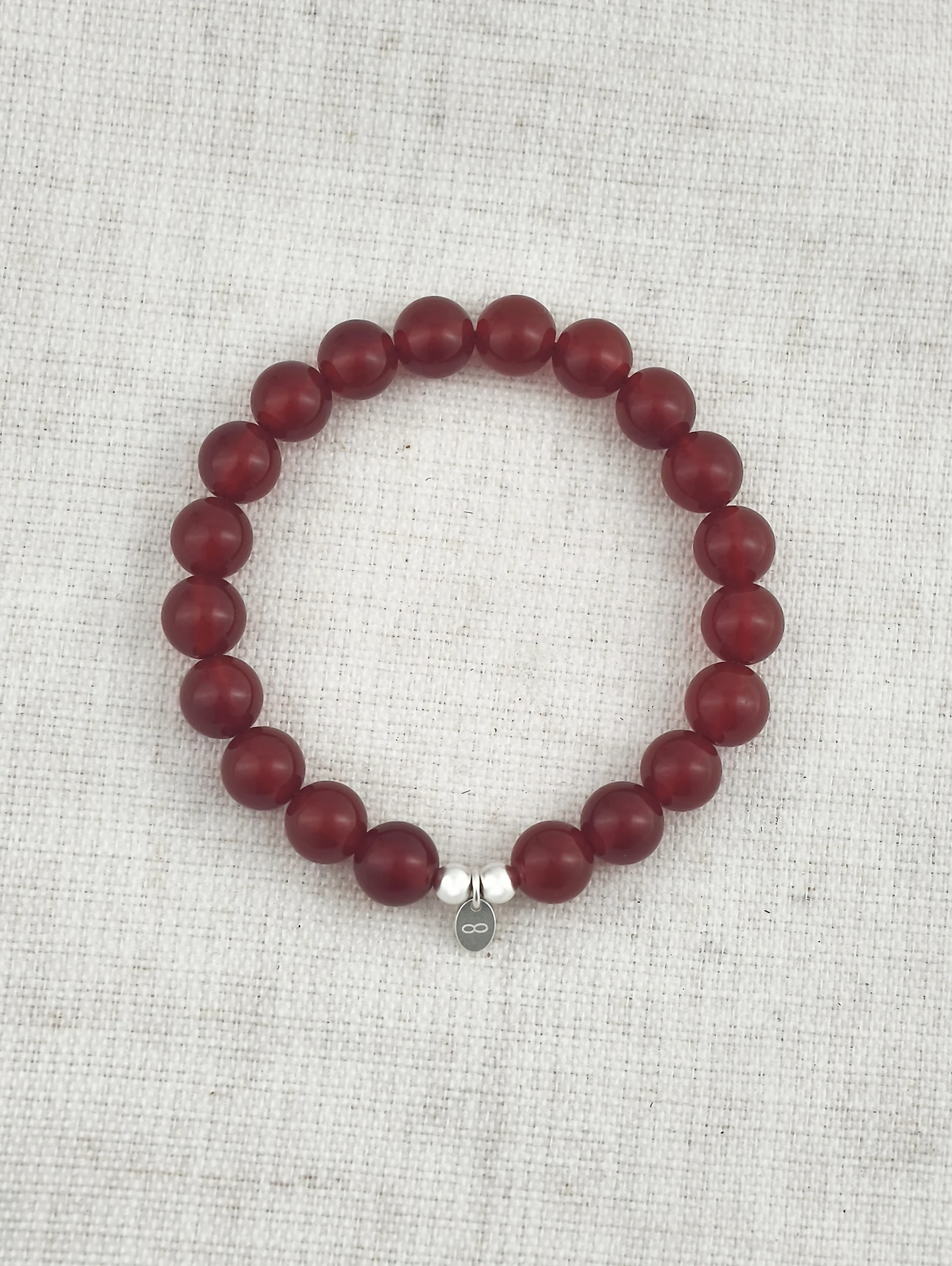 Roter Achat 925er Sterlingsilber Armband