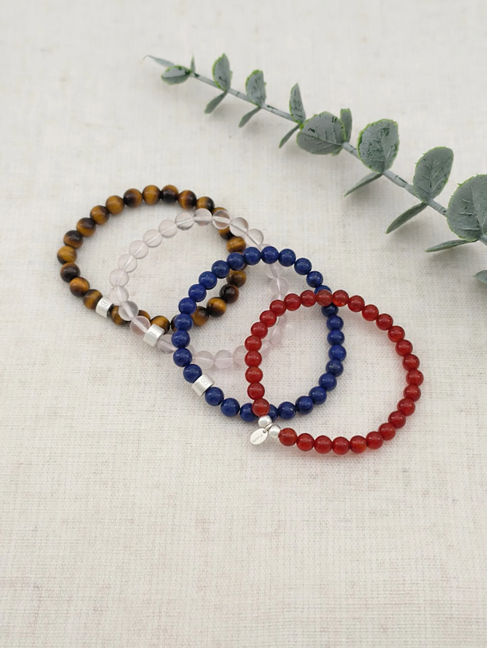 Innere Balance Edelstein Armband-Set mit 925 Silber