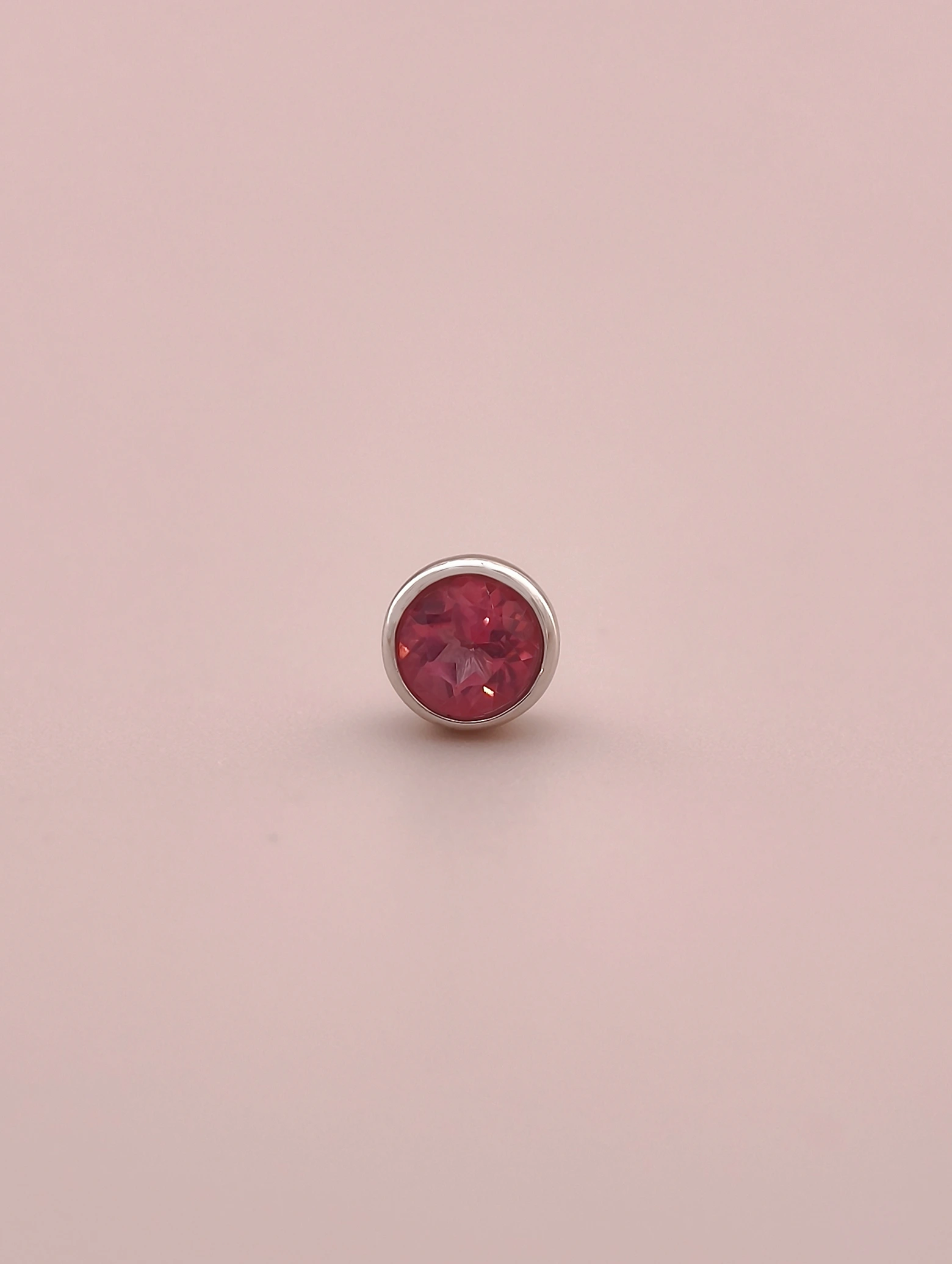 Natural Pink Topaz Bezel Set Solitaire S925 Stud Earrings