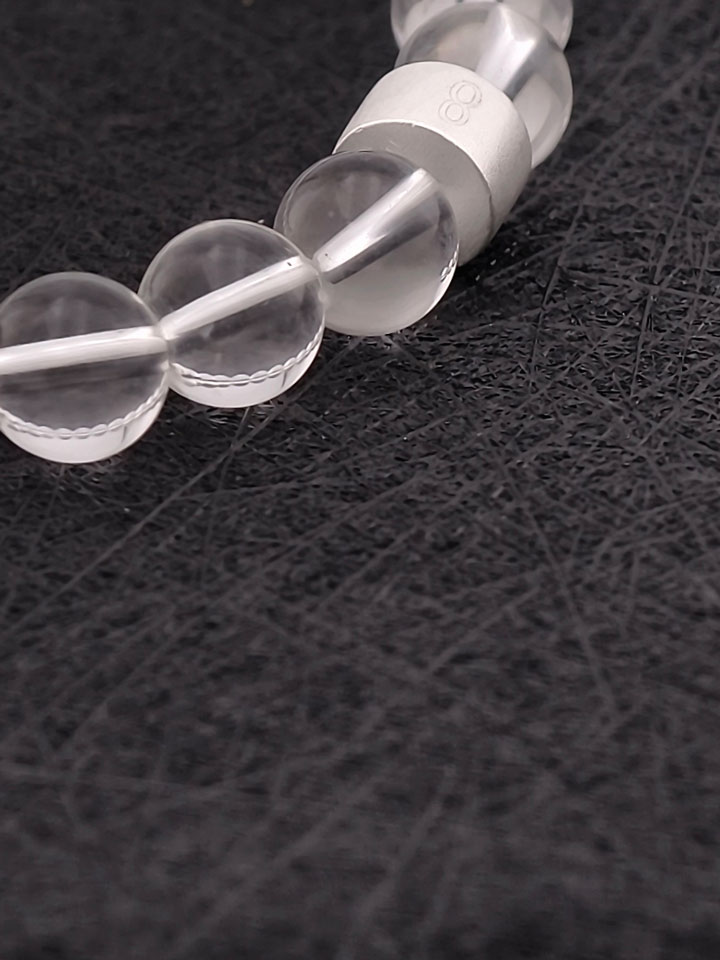 Bracelet Cristal de Roche avec Tubes en Argent 925