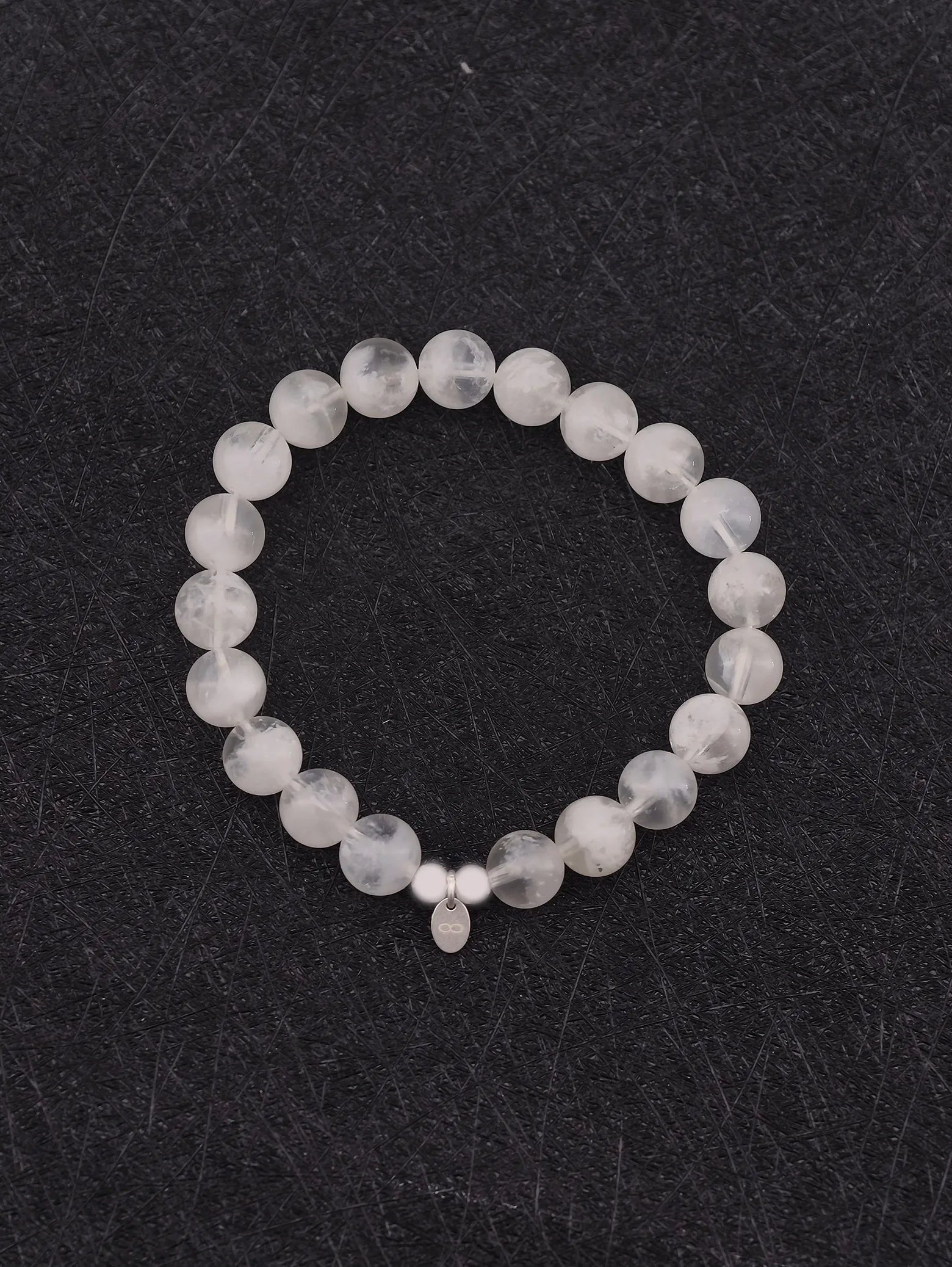 Weißer Phantomquarz 925er Sterlingsilber Armband