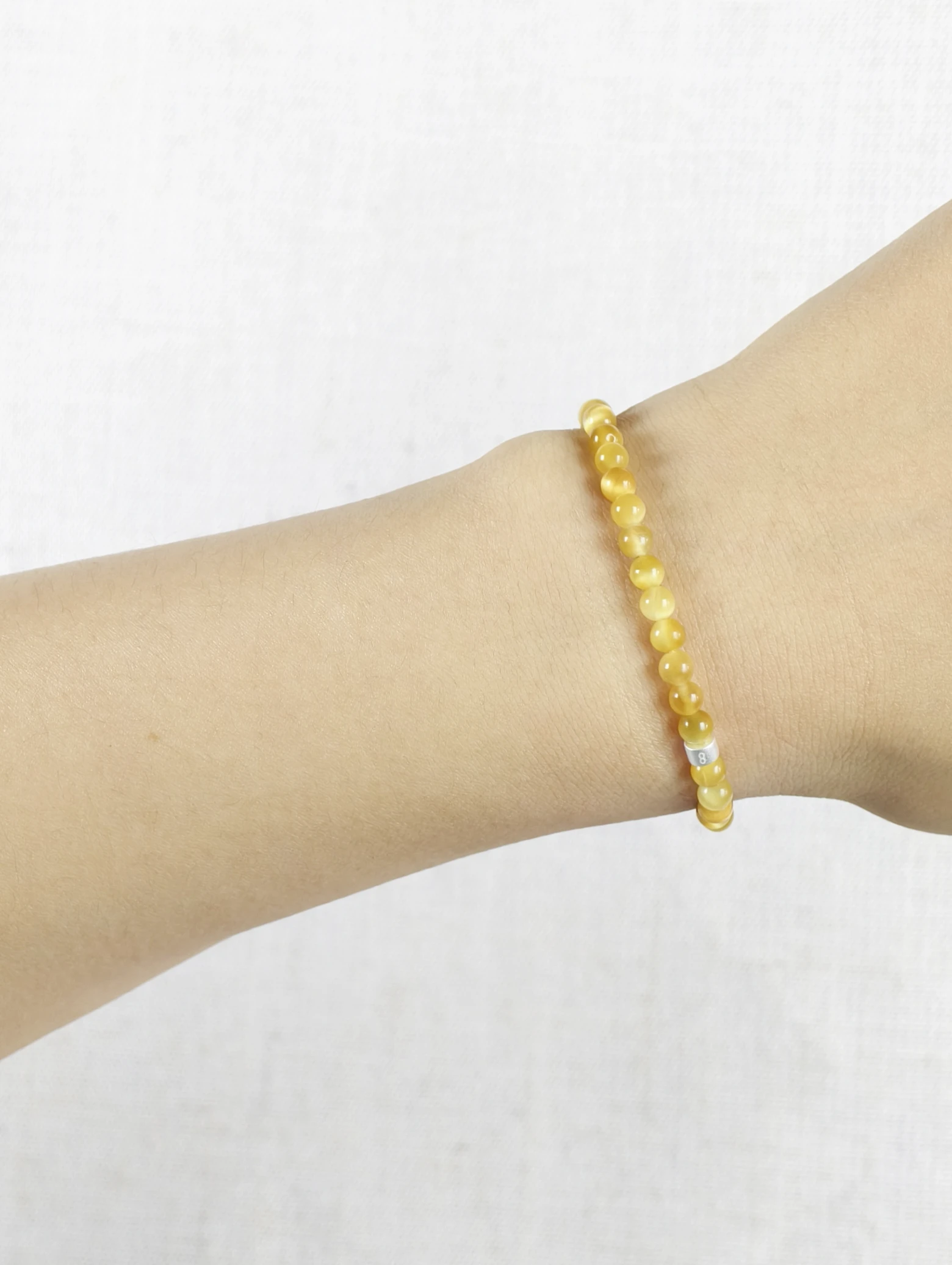 Intensiv-Gold-Tigerauge-Armband mit 925er Silber Röhrchen
