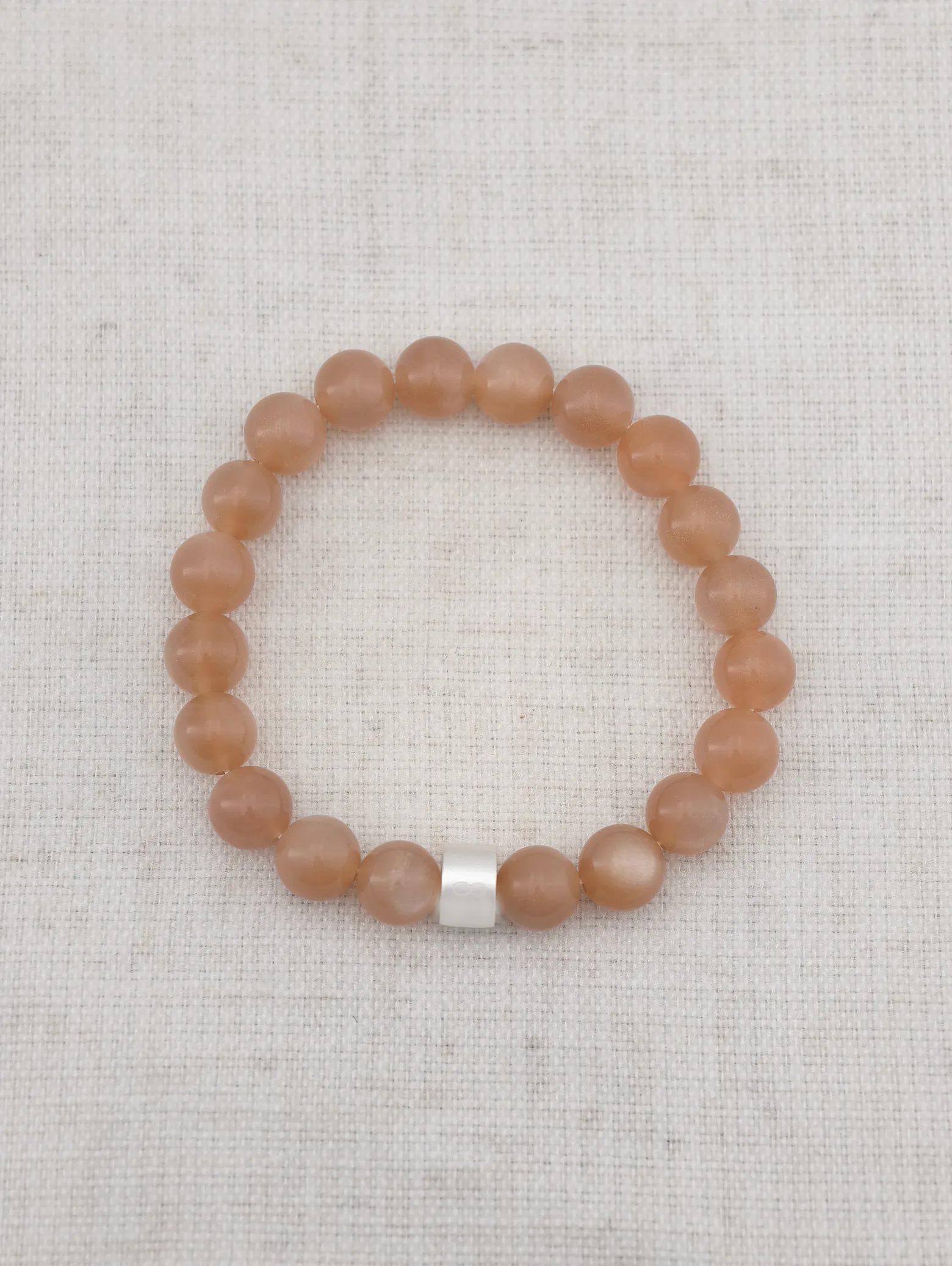 Orange Moonstone Energy Bracelet with 925 Silver Tubes