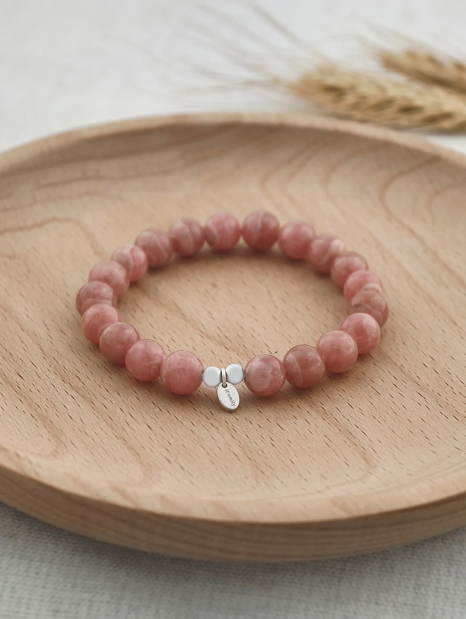 Banded Rhodochrosite 925 Sterling Silver Energy Bracelet