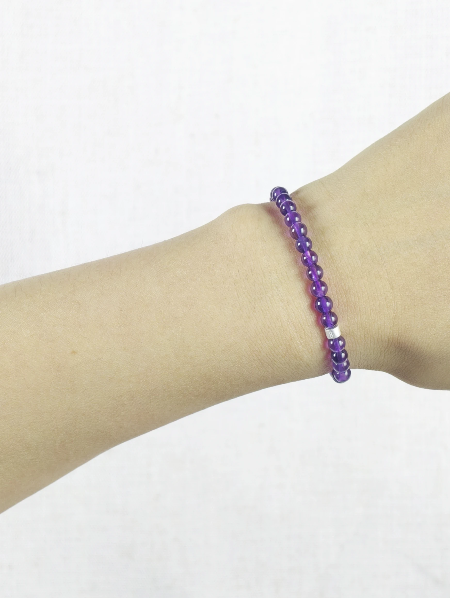 Uruguayan Amethyst Energy Bracelet with 925 Silver Tubes
