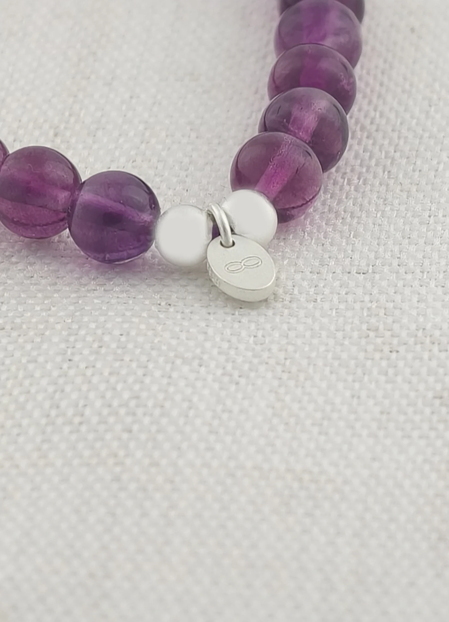 Violett-Fluorit 925er Sterlingsilber Armband