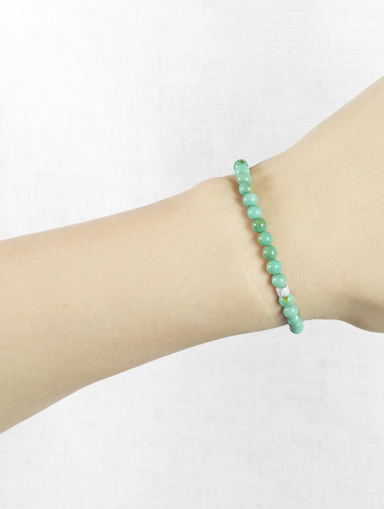 Premium Green Turquoise Energy Bracelet with 925 Silver Tubes
