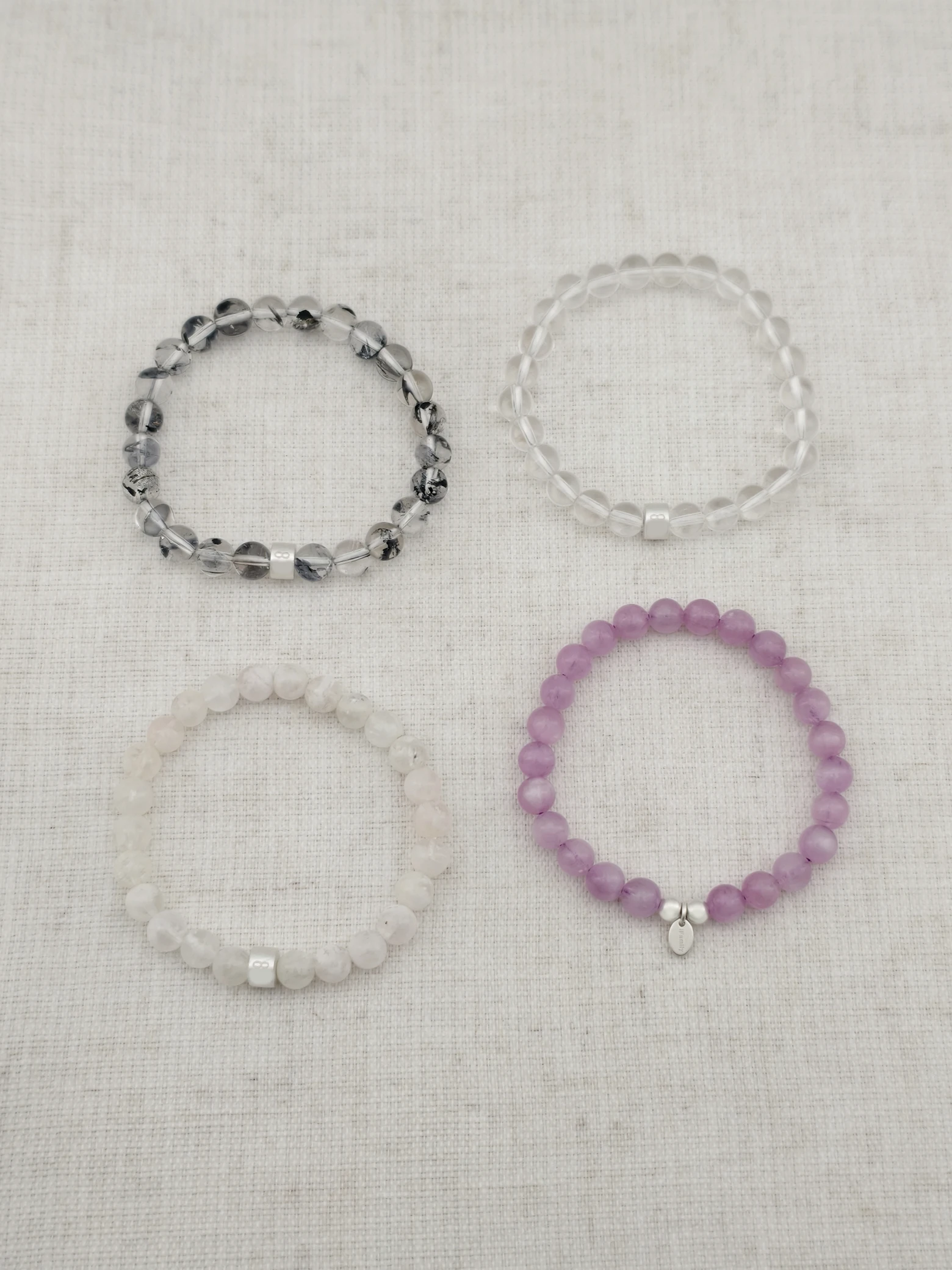 Conscious Awakening Gemstone & 925 Silver Bracelet Stack