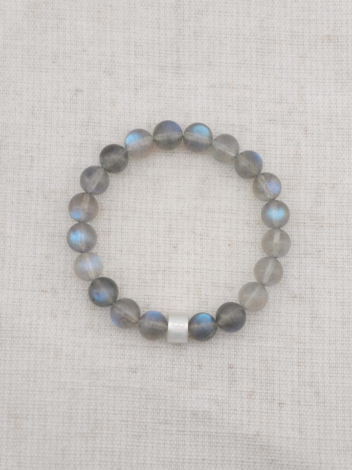 Labradorit-Armband mit 925er Silber Röhrchen
