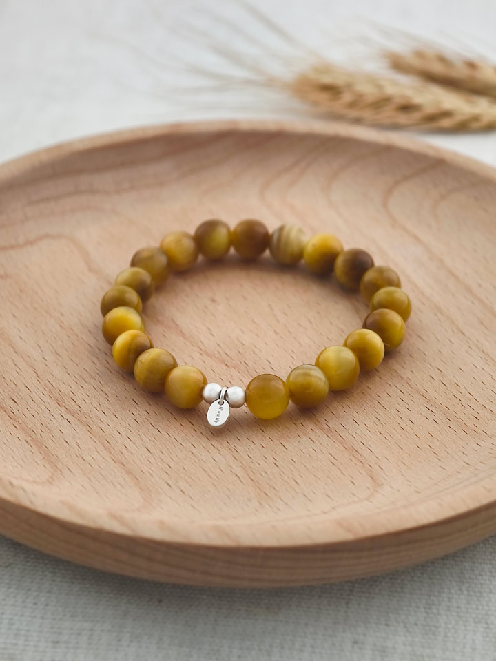 Rich Golden Tiger's Eye 925 Sterling Silver Energy Bracelet