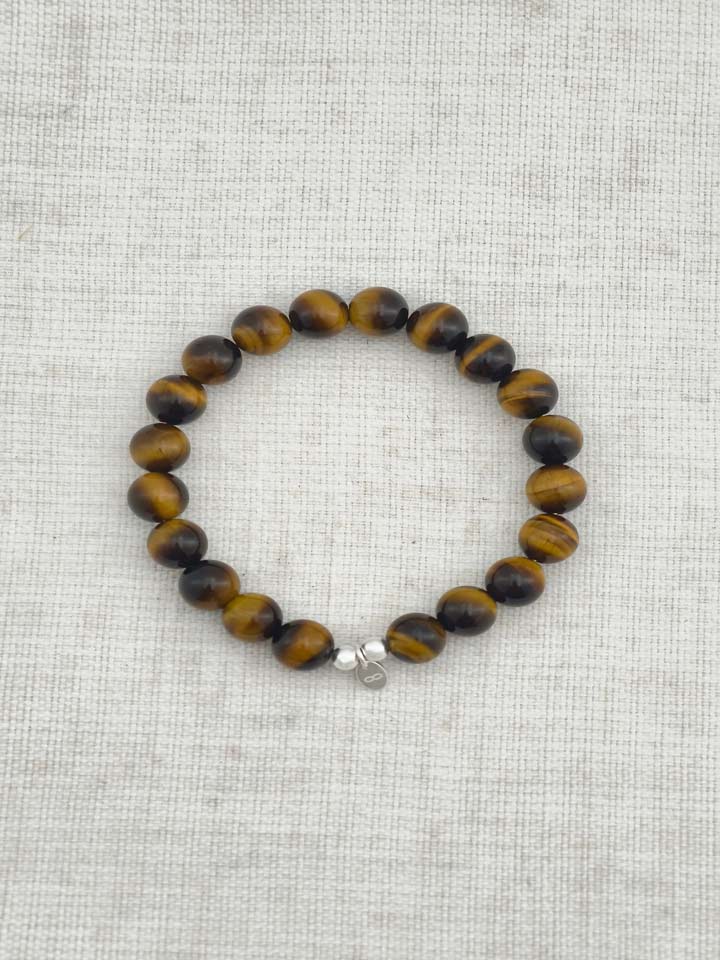 Golden Tiger's Eye 925 Sterling Silver Energy Bracelet