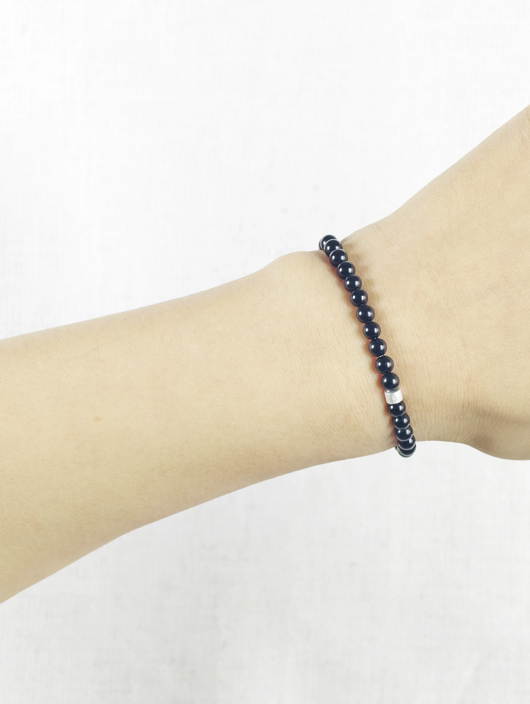 Onyx-Armband mit 925er Silber Röhrchen