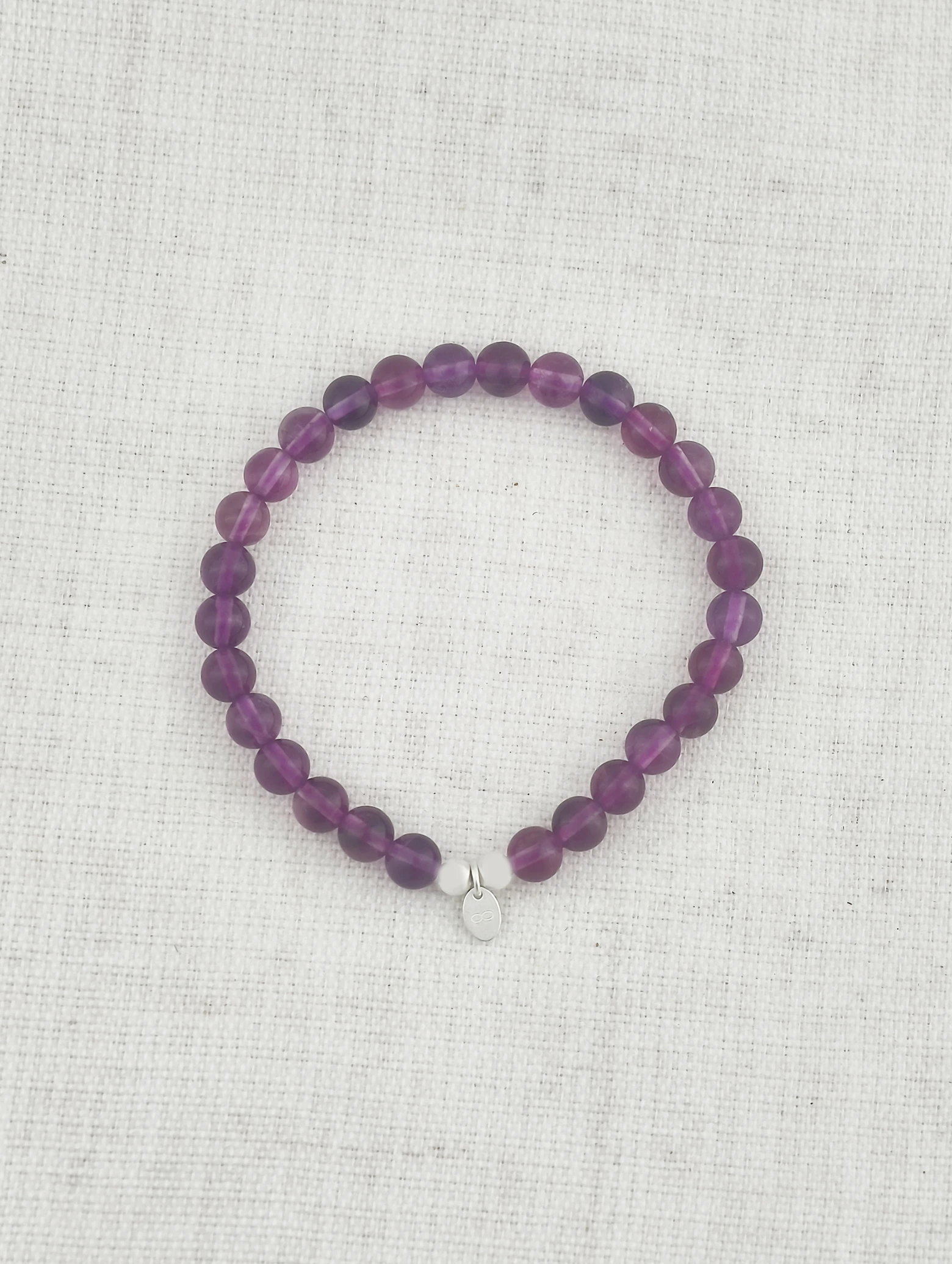Violett-Fluorit 925er Sterlingsilber Armband
