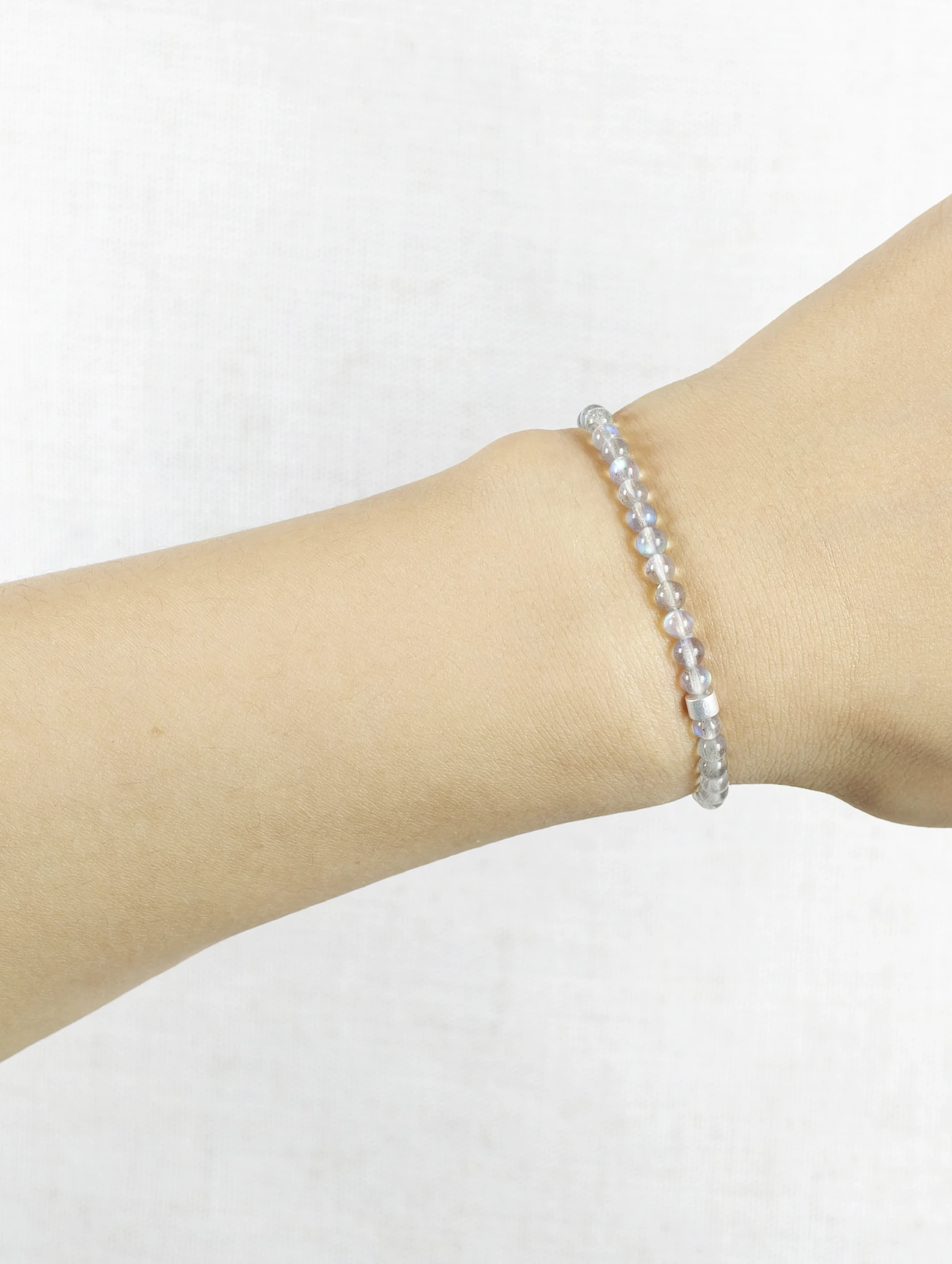 Labradorit-Armband mit 925er Silber Röhrchen