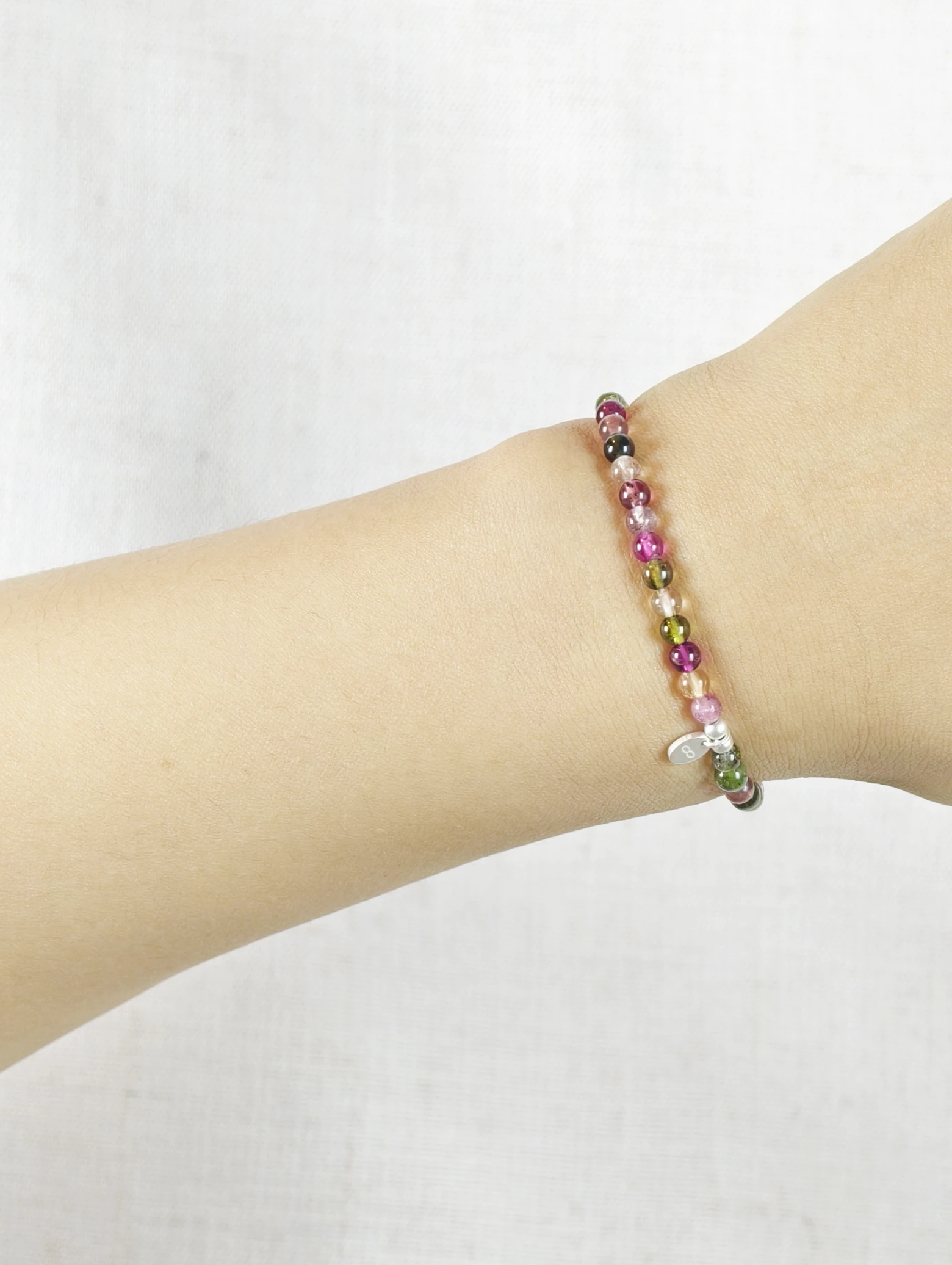 Bracelet en Tourmaline Arc-en-ciel et Argent Sterling 925