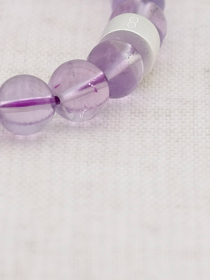 Bolivian Amethyst Energy Bracelet with 925 Silver Tubes