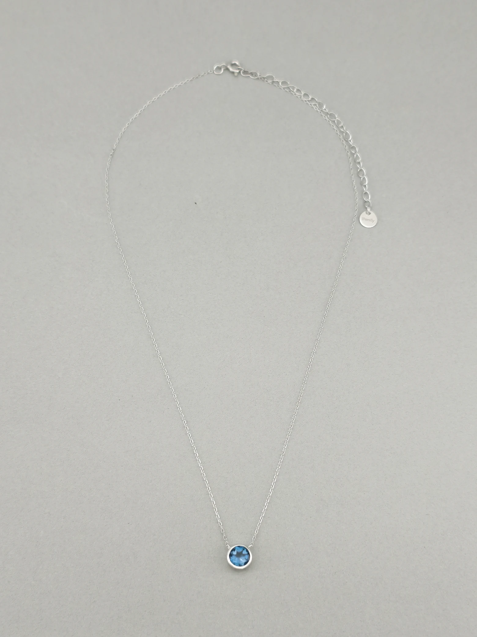 Natural London Blue Topaz Bezel Solitaire Pendant Necklace S925