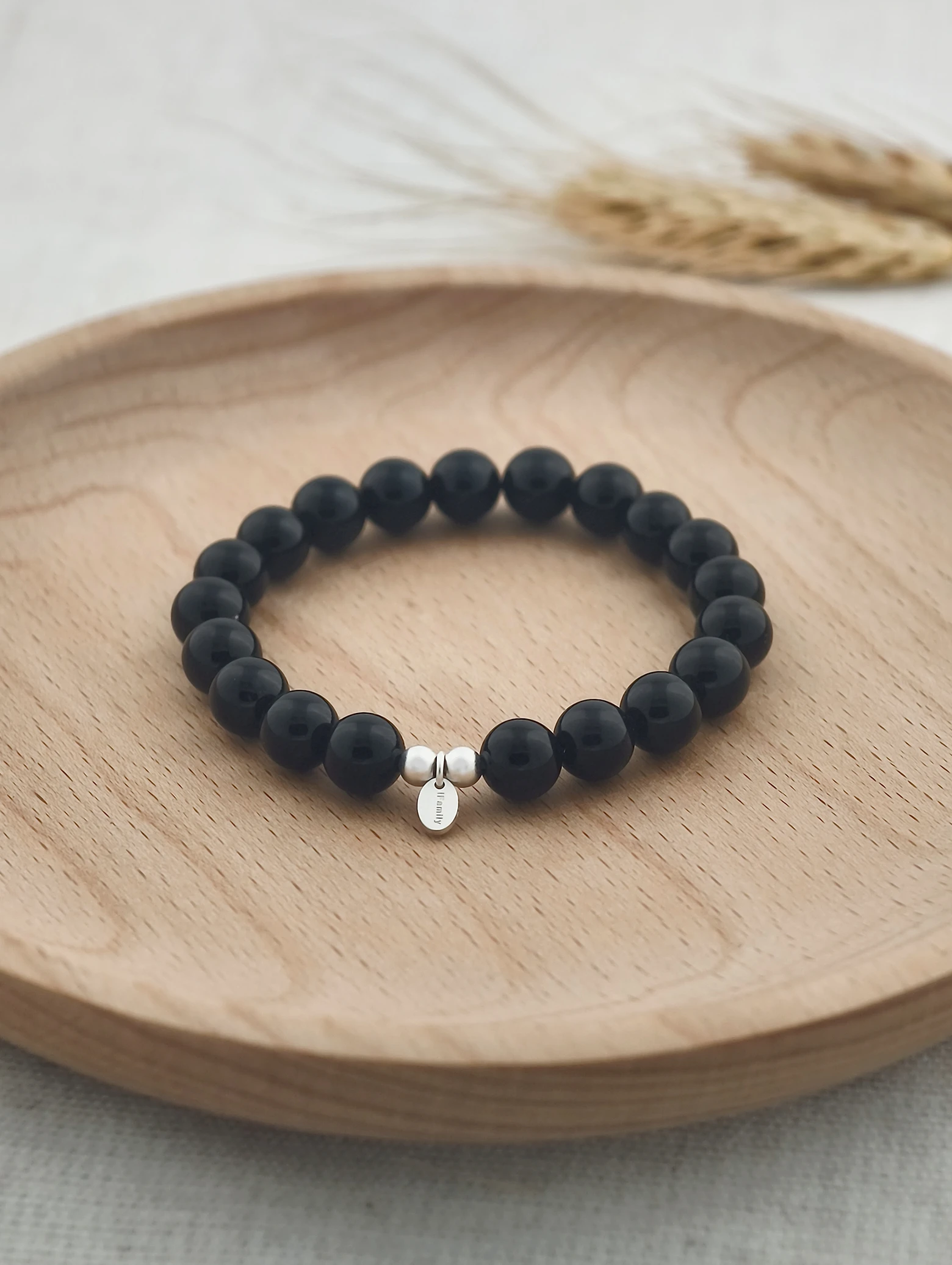 Schwarzer Onyx 925er Sterlingsilber Armband