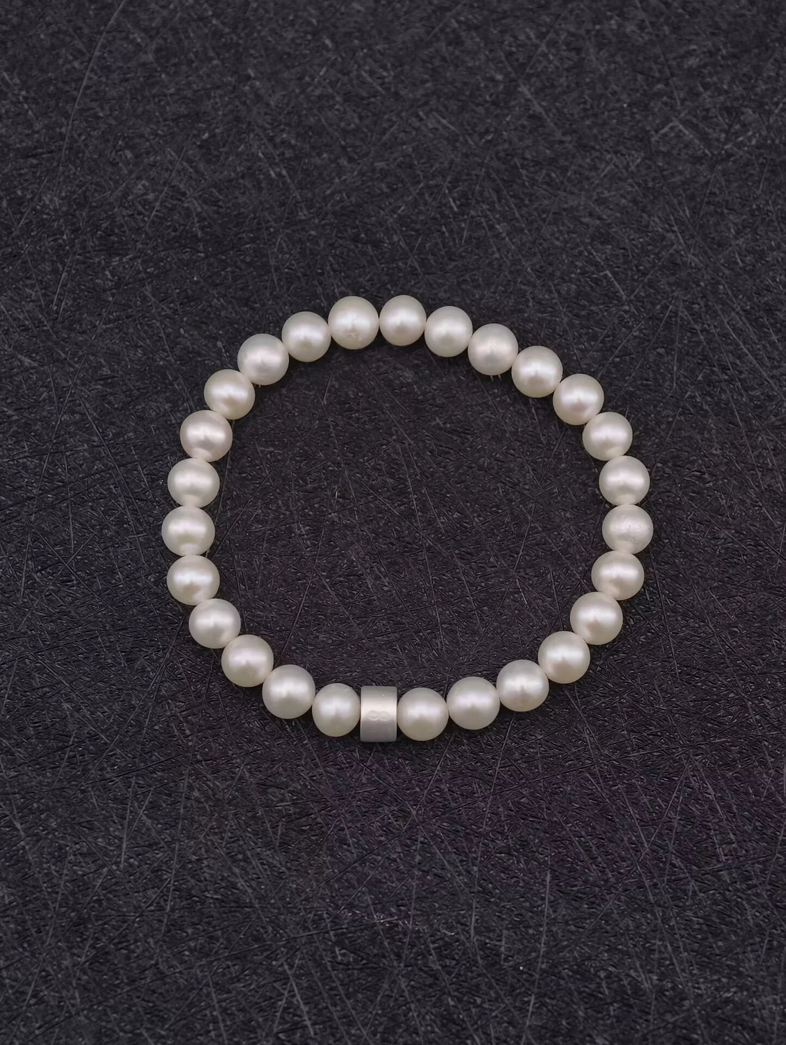 Bracelet Perles d'Eau Douce avec Tubes en Argent 925