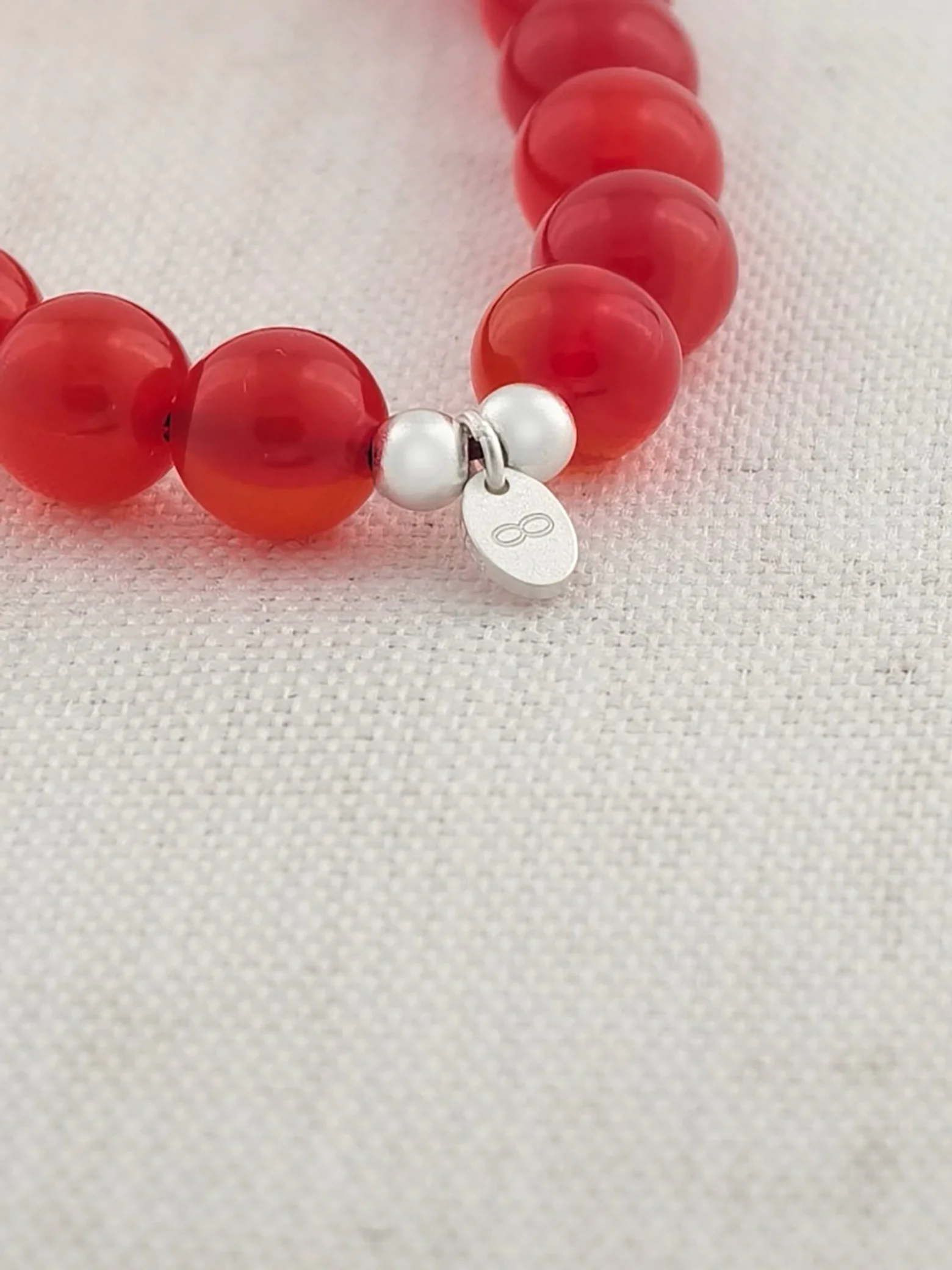 Premium Agate Carnelian 925 Sterling Silver Energy Bracelet